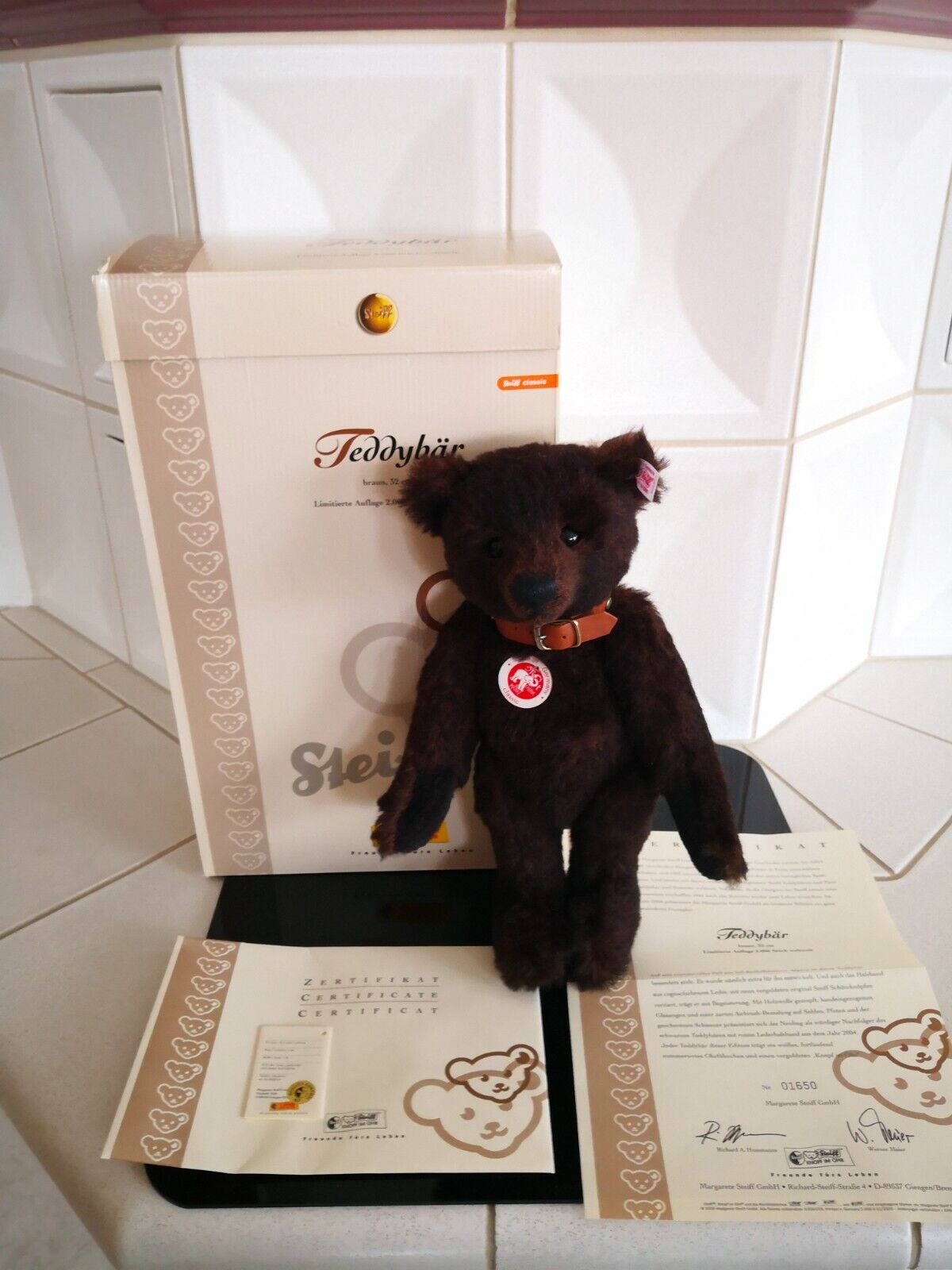 Steiff Teddybär braun, 32 cm, 038266, limitierte Auflage OVP + Zertifikat