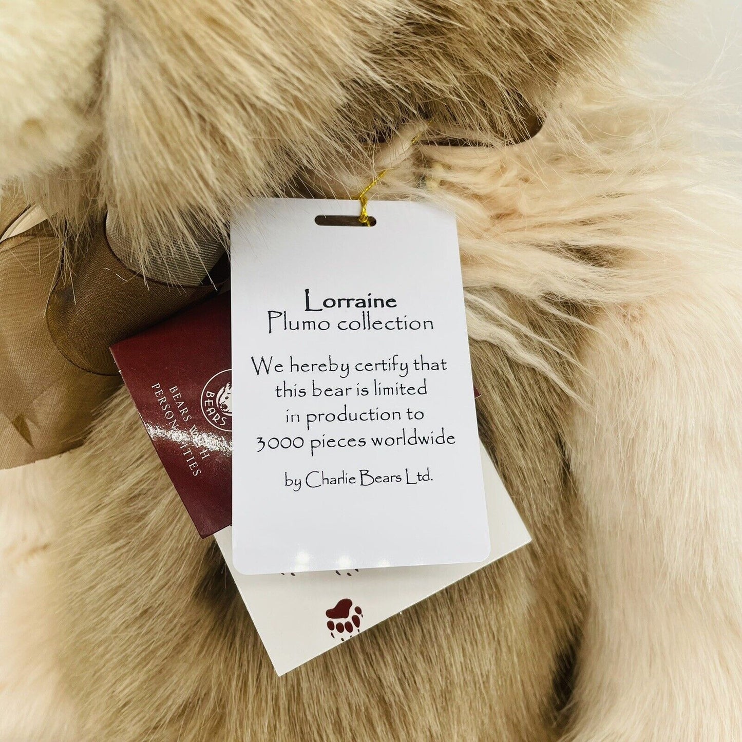 Charlie Bears Teddybär Lorraine Plumo Kollektion von Isabelle Lee 60cm