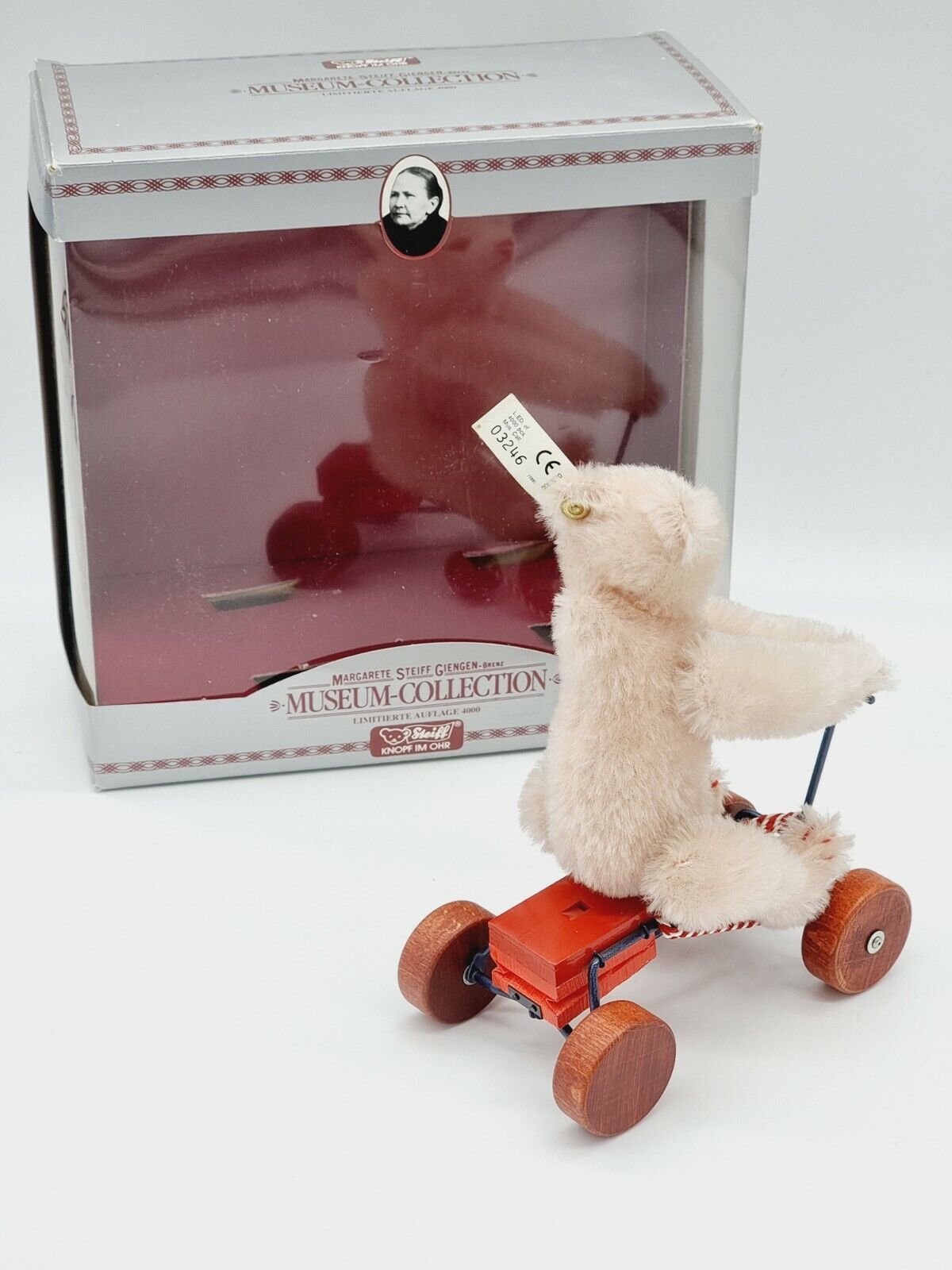 Steiff Record Teddybr auf Rdern Replica 1913 400704 OVP 20 cm 1991 1992