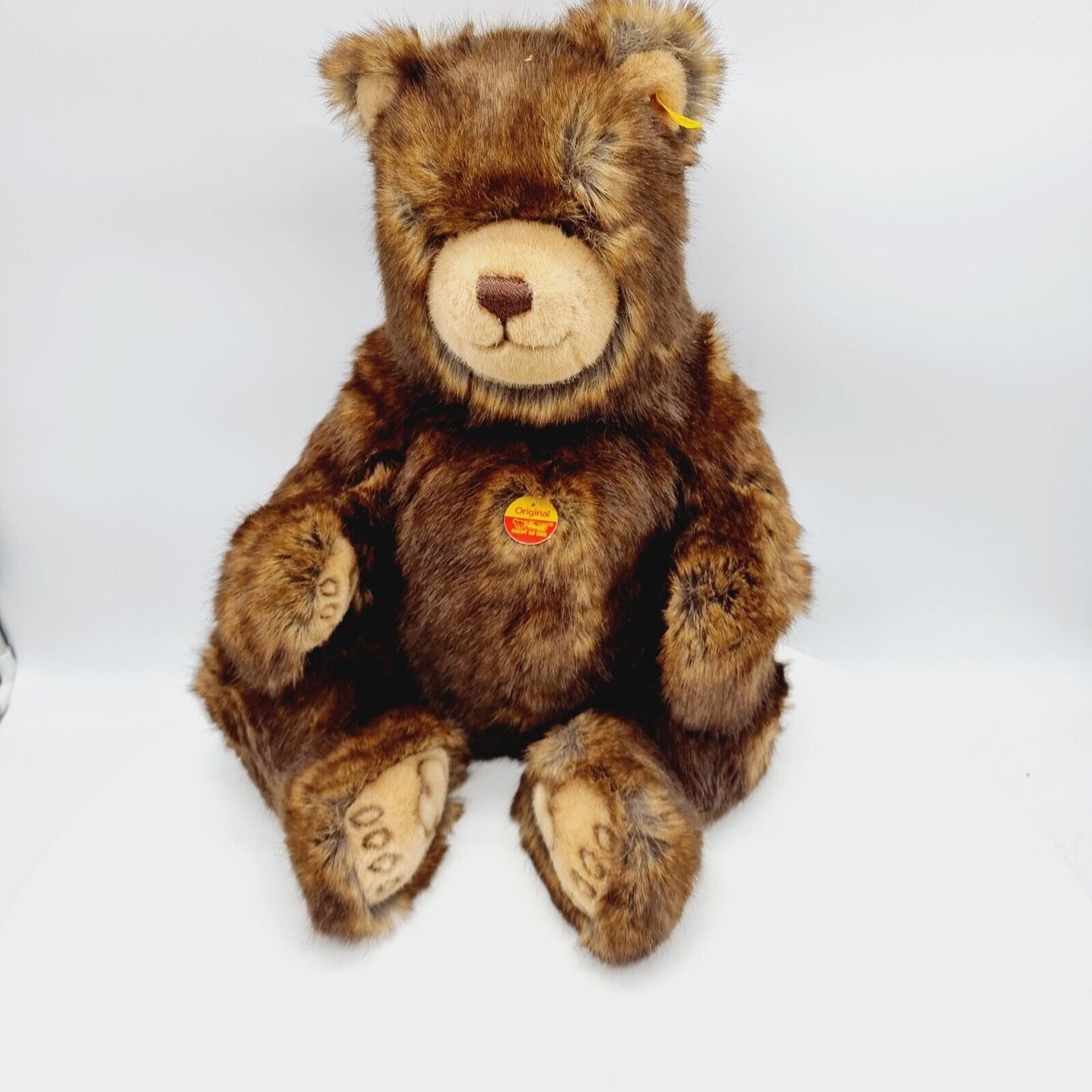 Steiff Teddybär Original 069529 braun meliert 44 cm sitzend aufwändige Tatzen