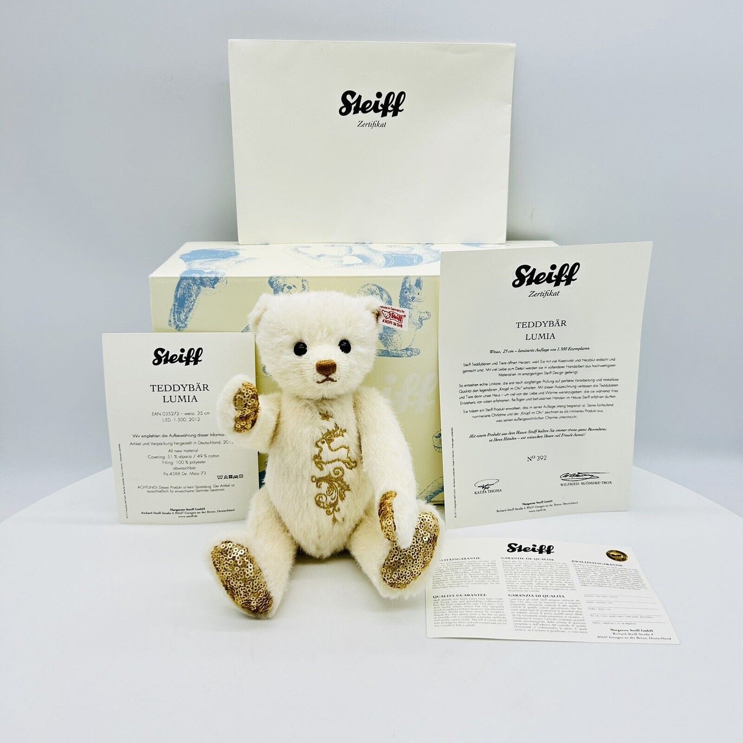 Steiff 035272 Teddybär Lumia limitiert 1500 aus 2012 25 cm Alpaca