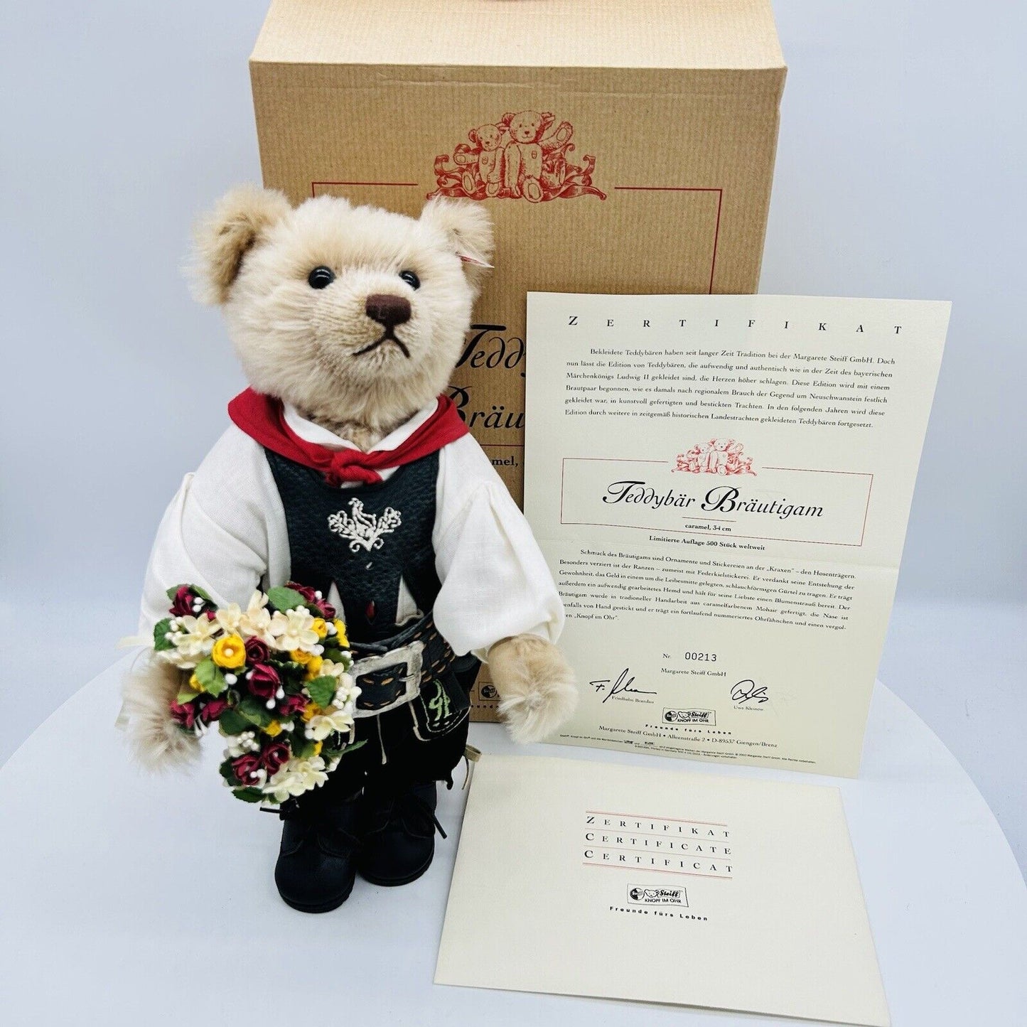 Steiff 038020 Bräutigam aus der Hochzeitsgesellschaft limitiert 500 34 cm Mohair