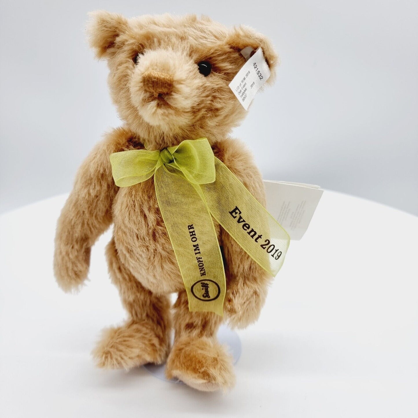 Steiff 421532 Teddybär Club-Event 2019 mit grüner Schleife und Etikett