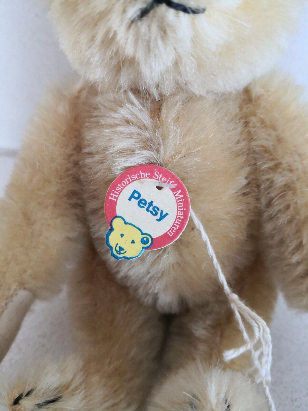 Steiff Teddybär Petsy, 16 cm, 029479, Historische Miniaturen, mit KFS