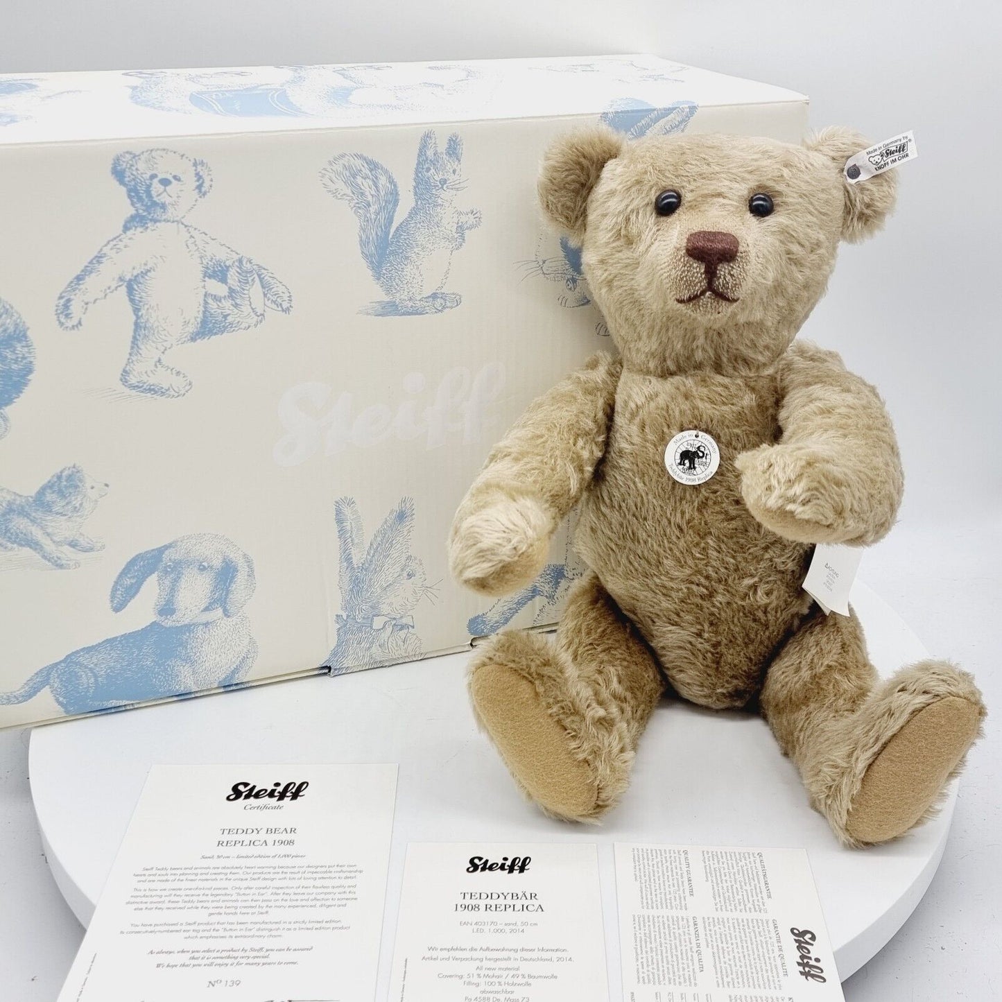 Steiff 403170 Teddybär 1908 Replica limitiert 1000 50 cm Mohair
