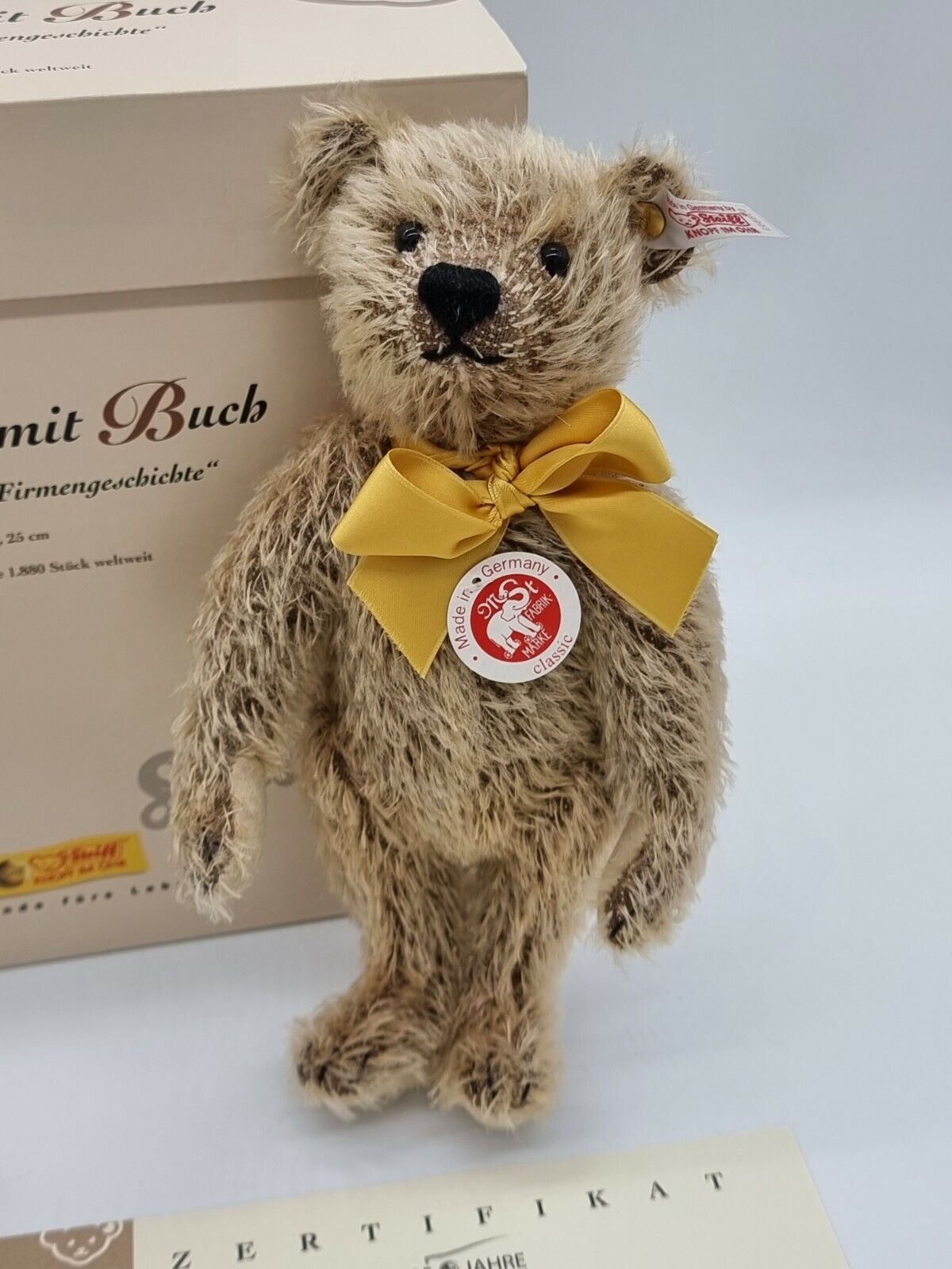 Steiff Teddybär mit Buch 038860 EAN 038853 limitiert Zertifikat OVP Mohair