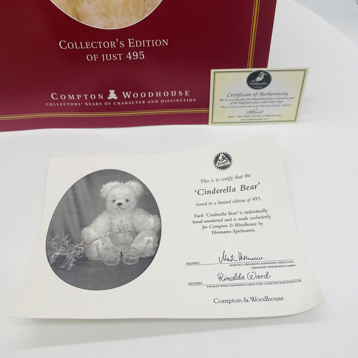 Hermann Coburg Teddybär Cinderella Aschenputtel mit Kristallkutsche lim. 495