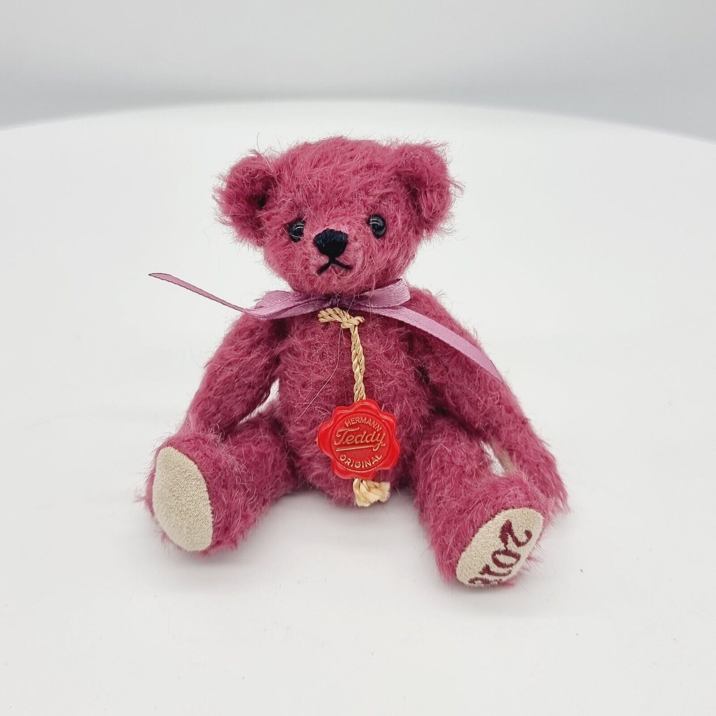 Hermann Teddy Original Jahresbär 2018 mit Schleife 12 cm Mohair