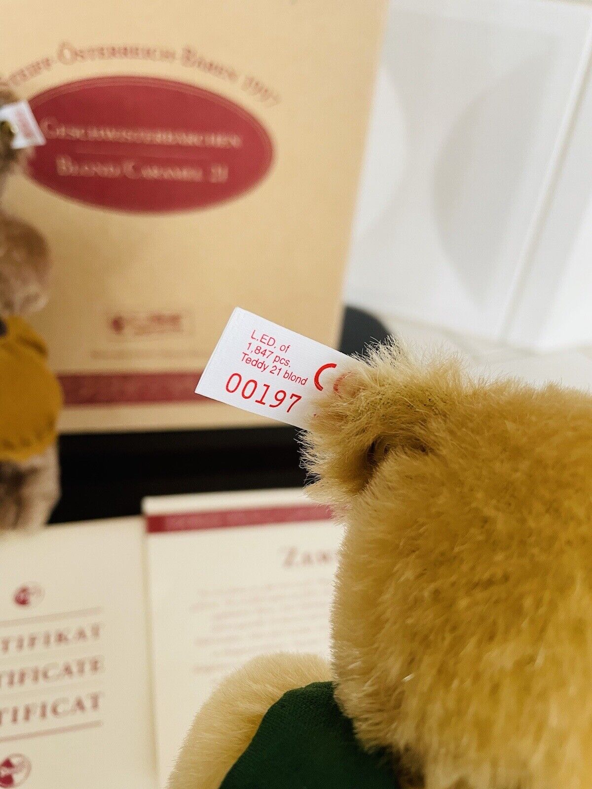 STEIFF Teddybär EAN 659911 Geschwisterbärchen 21 cm OVP Sammler 1997 limitiert