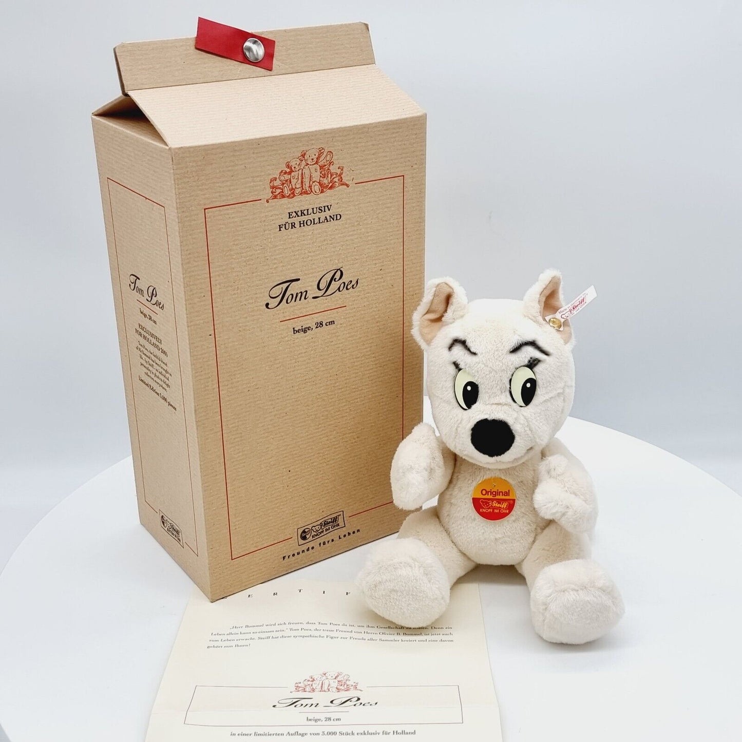 Steiff 660023 Katze Tom Poes limitiert 3000 aus 2001 28 cm Plüsch