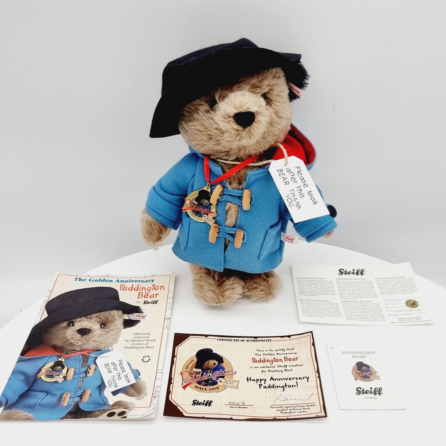 Steiff 662010 Paddington 50th Anniversay Teddybär 25 cm limitiert Jahr 2008