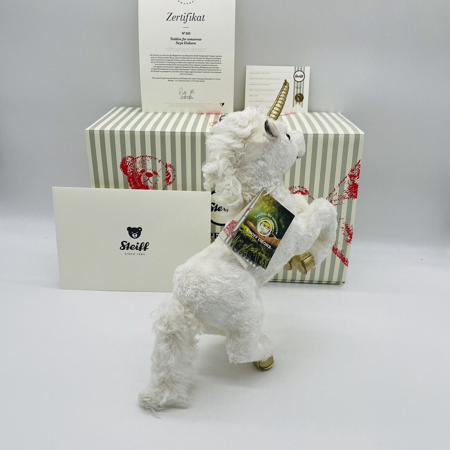 Steiff Teddies for tomorrow Soya Einhorn 007316, 30 cm limitiert 2020 Mohair