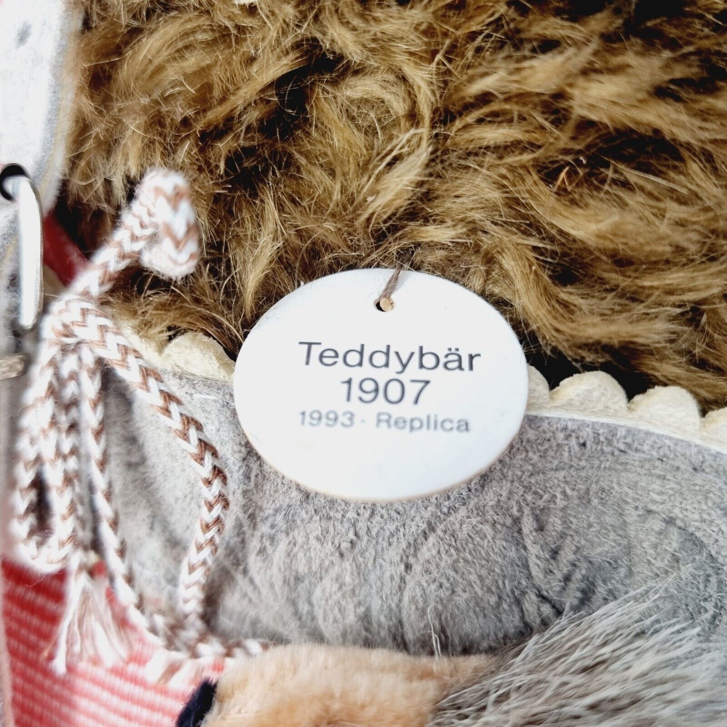 Steiff 406010 Teddybär 1907 Replica 1993 braun 70 cm mit Bekleidung