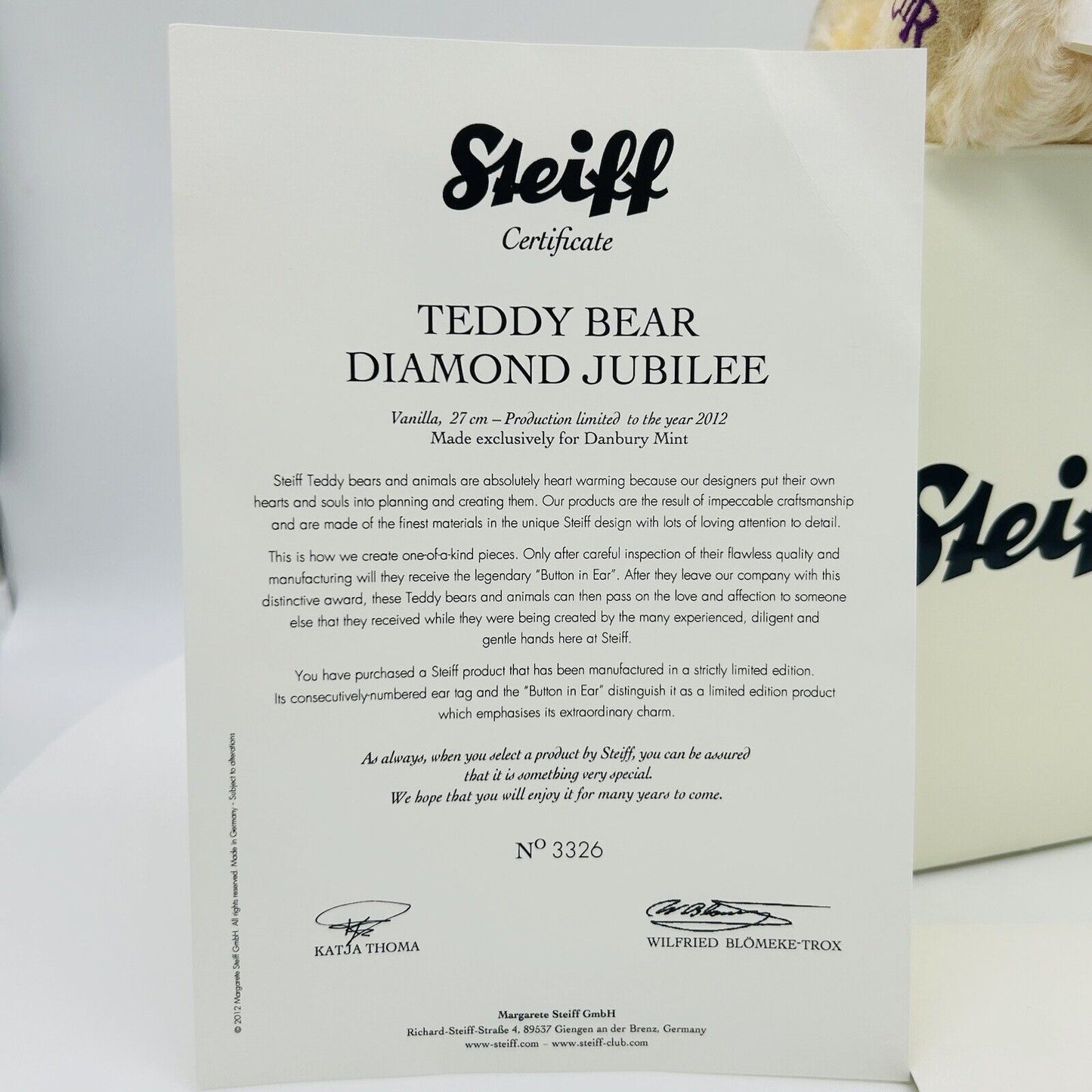 Steiff 663659 Teddybär Diamond Jubilee Queen Elizabeth limitiert 2012