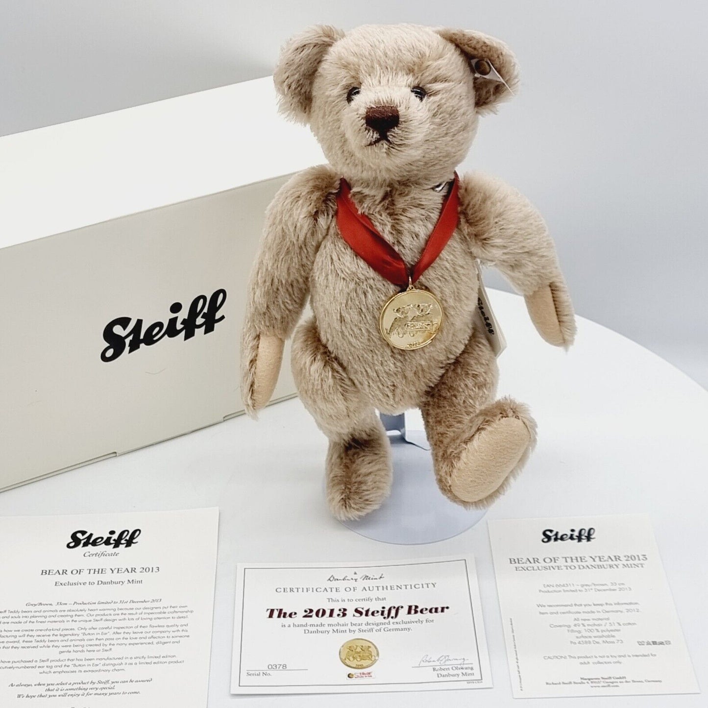 Steiff Danbury Mint 664311 Teddybär Year Bear 2013 limitiert 2013 33cm Mohair