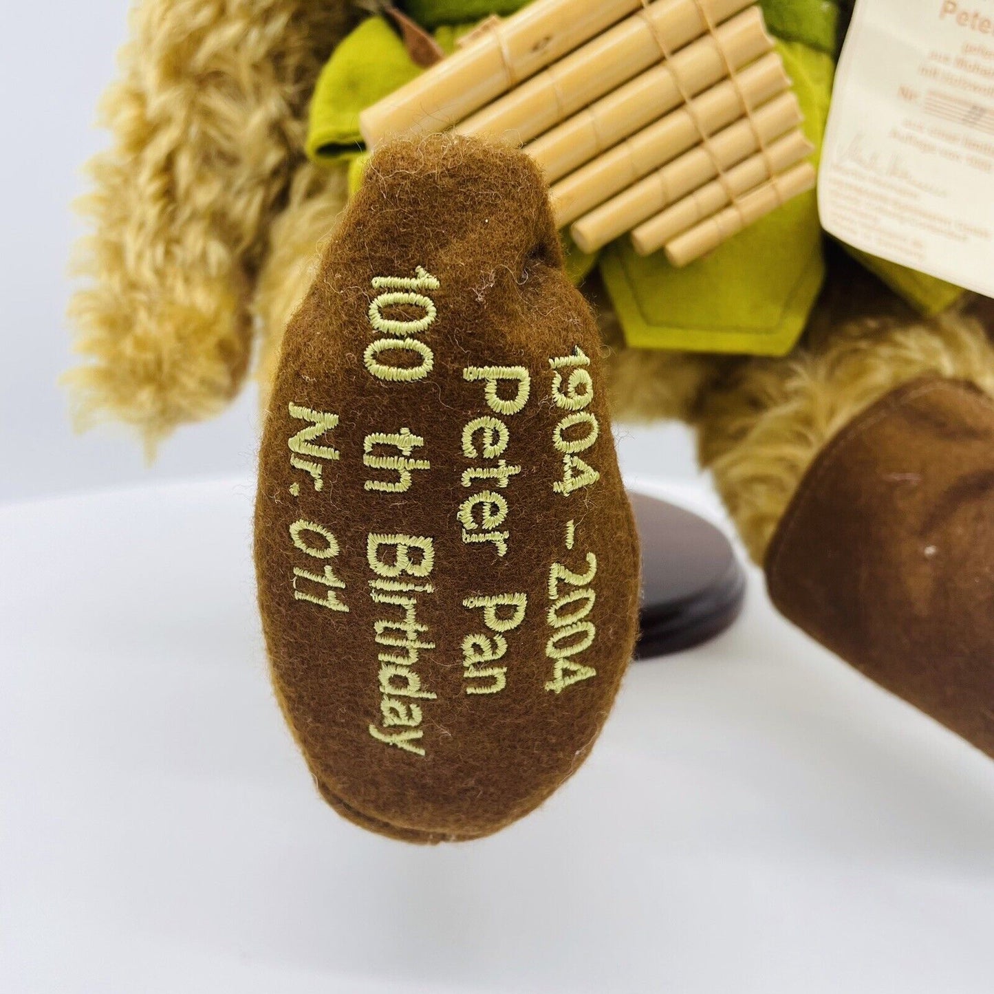 Hermann Coburg Teddybär Peter Pan 100. Geburtstag limitiert 1000 aus 2004 Mohair