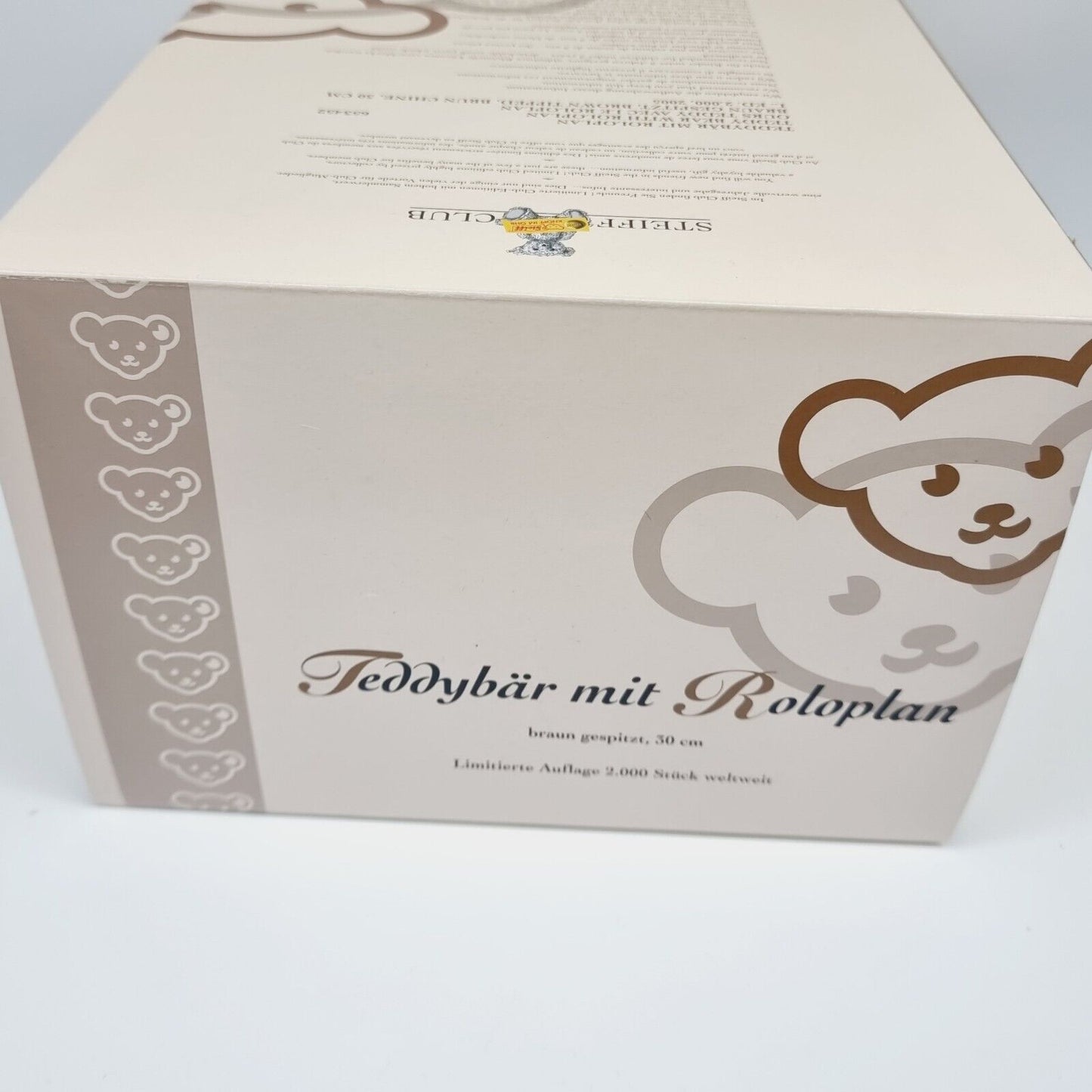 Nr. 70! Steiff 653452 Teddybär mit Roloplan limitiert 2000 aus 2005 30 cm Mohair