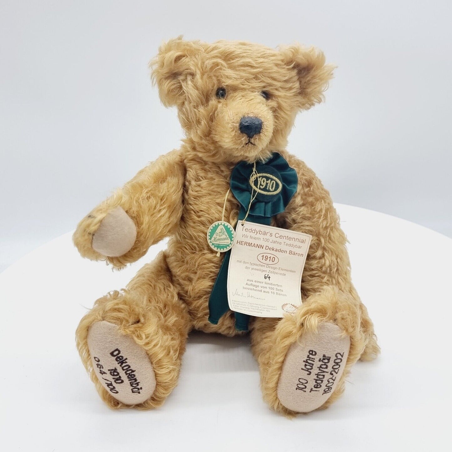 Hermann Set 3 Teddybären Dekadenbär 1910 + 1970 + 1990 limitiert