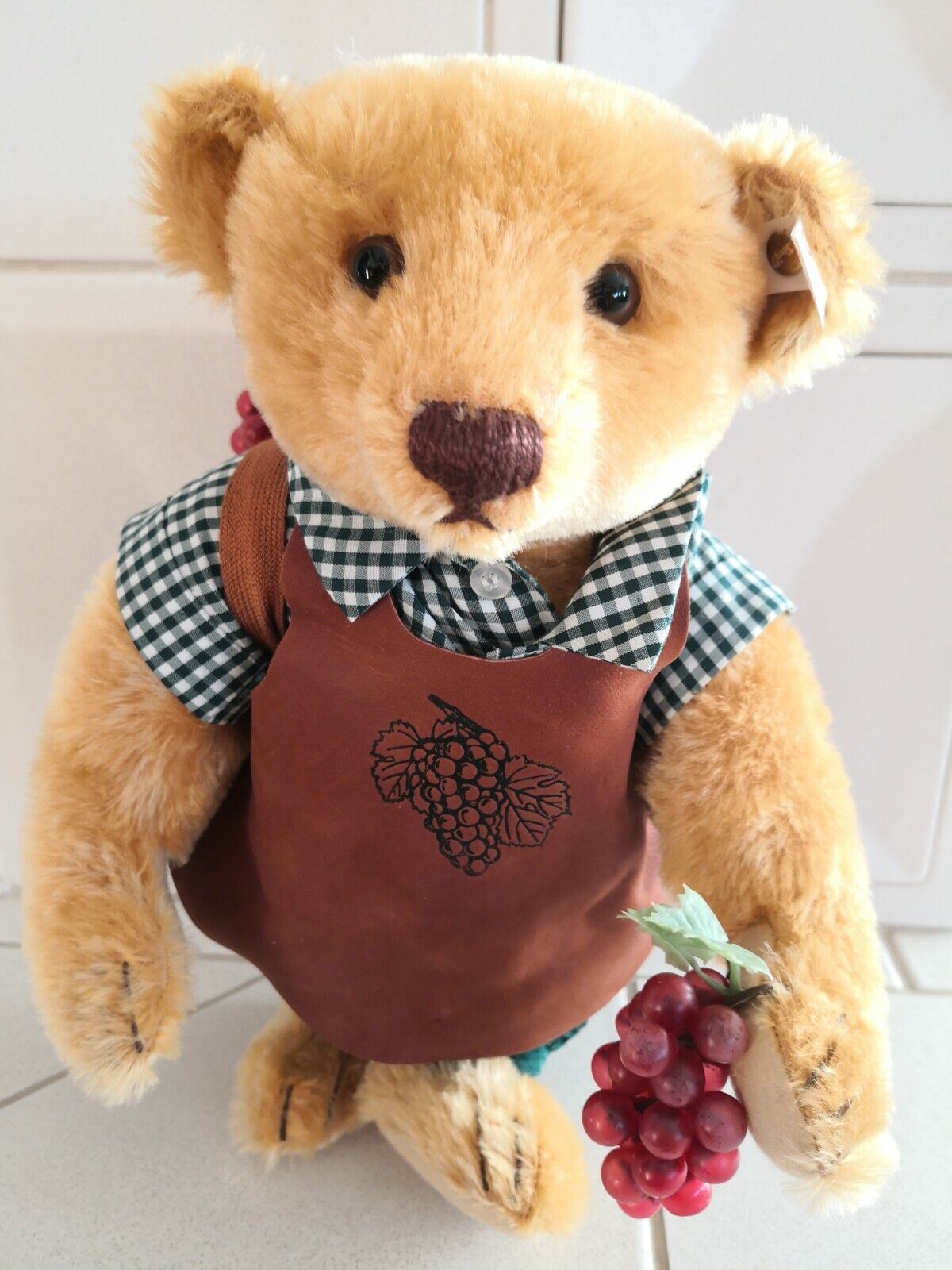 Steiff Deutschlandbär Winzer, 32 cm Jahr 1997 limitiert 670091 mit Zertifikat