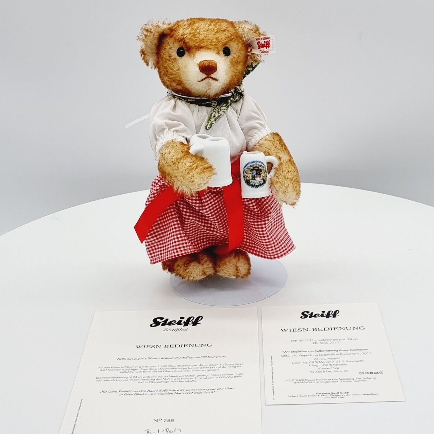 Steiff Teddybär Wiesn-Bedienung 673733 limitiert 500 aus 2015 24cm
