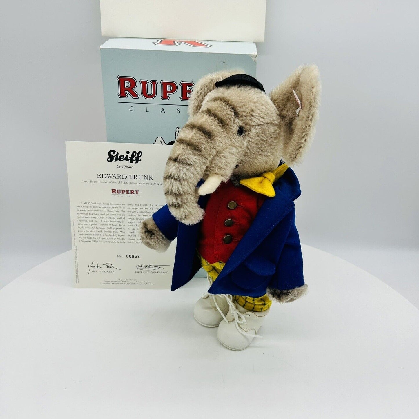 Steiff 653575 Edward Trunk aus Rupert limitiert 1500 aus 2008 28 cm Mohair