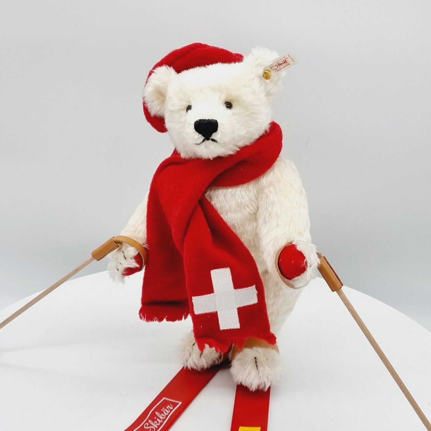 Steiff 660146 Skifahrer Teddybär weiß 34 cm 2000 limitiert 1500 exklusiv Schweiz