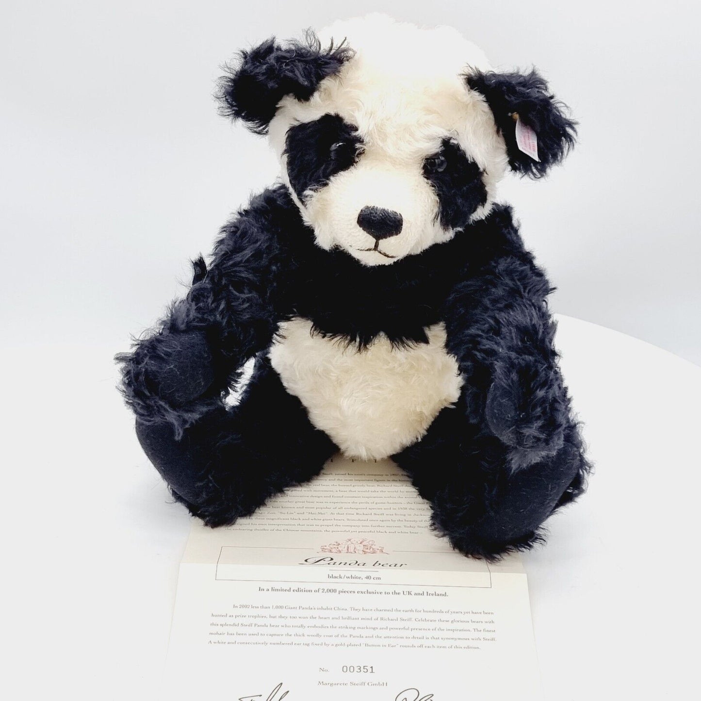 Steiff 661013 Teddybär Panda Bear limitiert 2000 aus 2003 40 cm Mohair