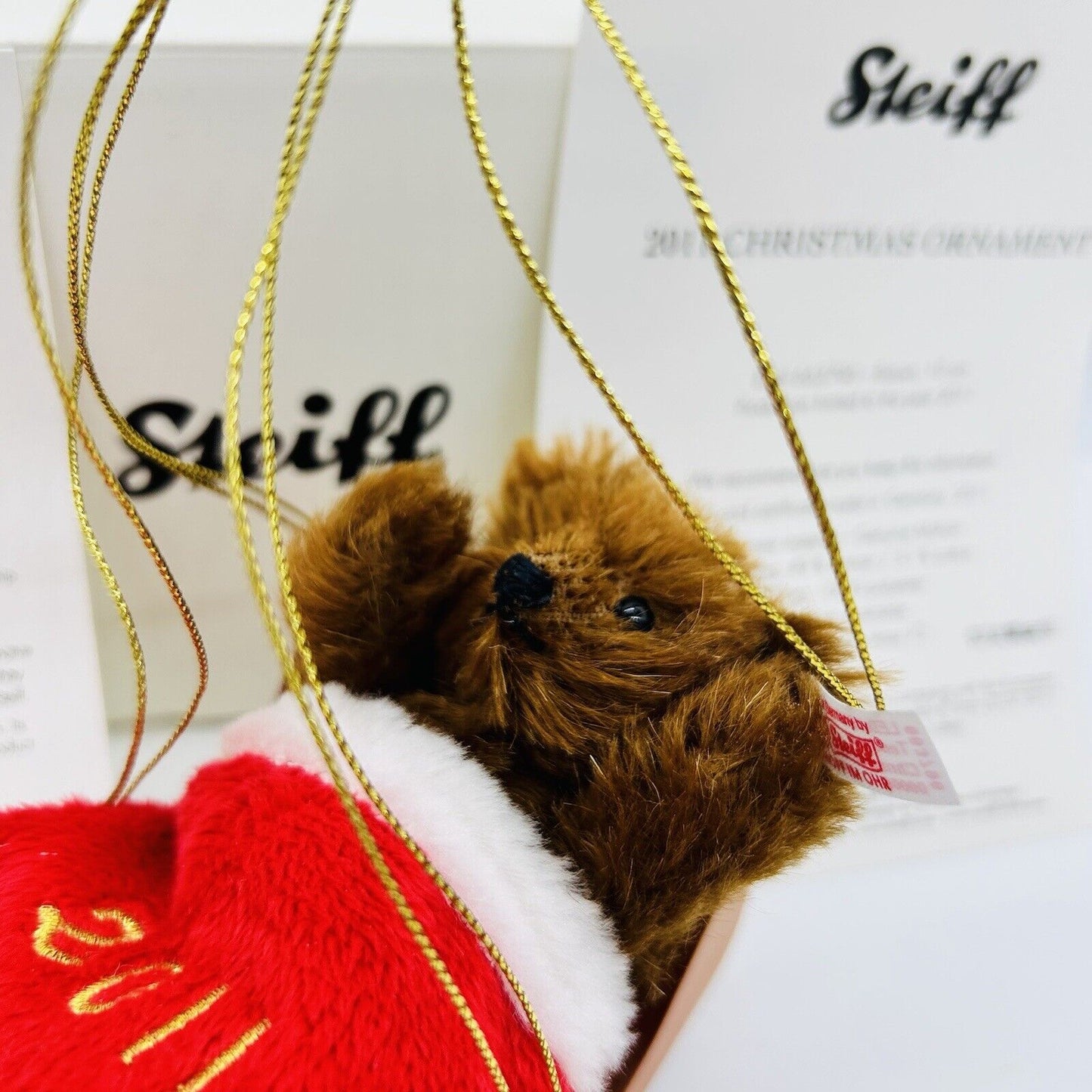 Nr. 8! Steiff 663796 Ornament Teddybär Christmas 2011 limitiert 2011 10 cm