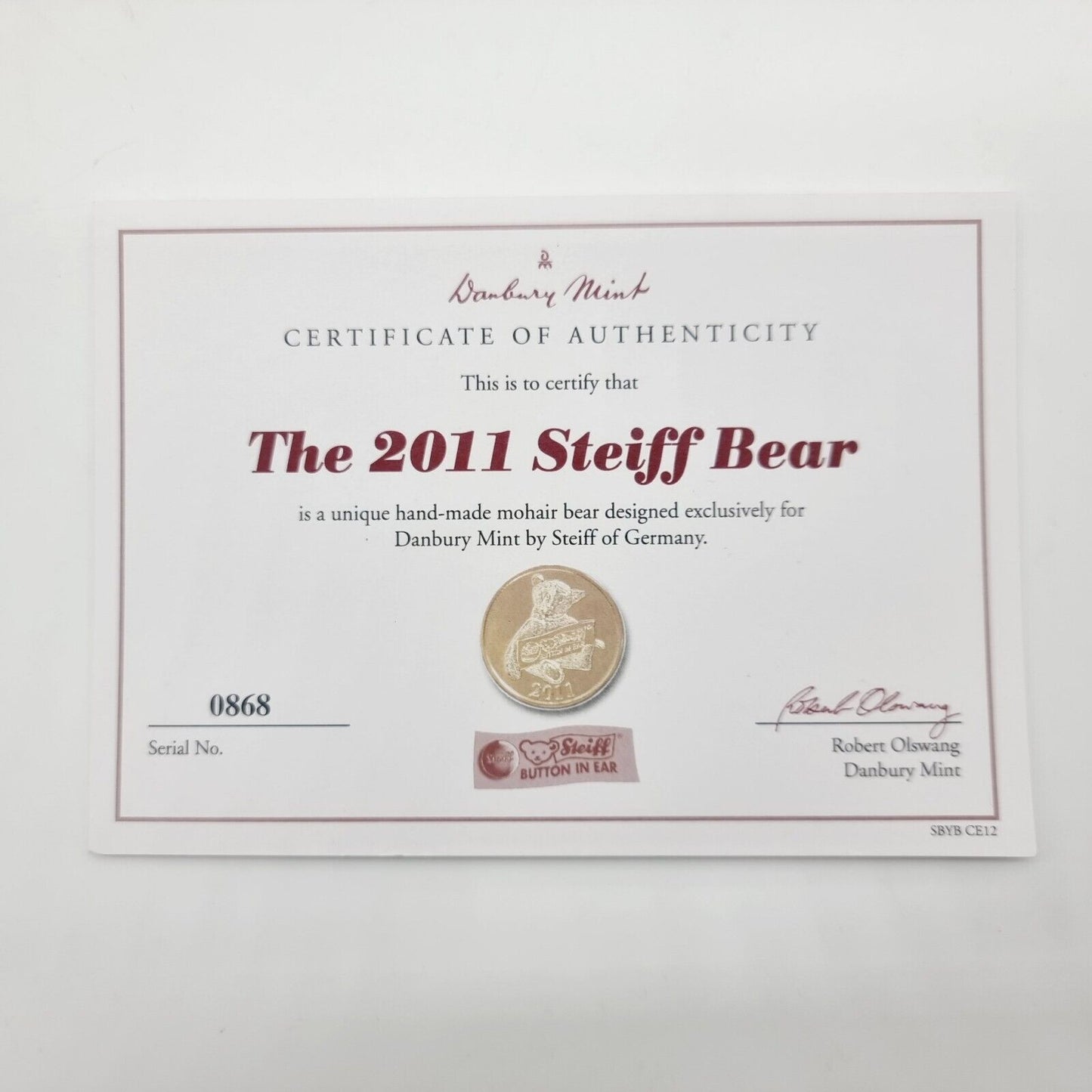 Steiff Danbury Mint 663383 Teddybär Year Bear 2011 limitiert 2011 30cm Mohair