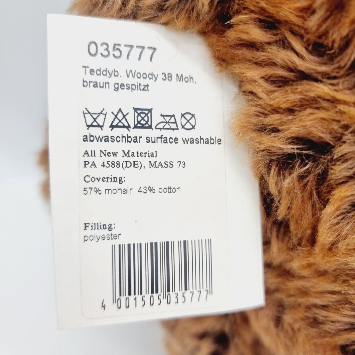 Steiff 035777 Teddybär Woody limitiert 1500 aus 2012 38cm Mohair