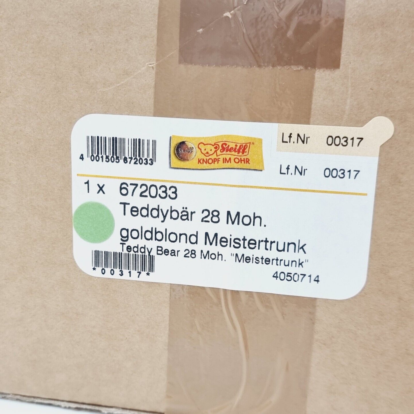 Steiff Teddybär Meistertrunk 672033 28 cm Mohair 2005 limitiert 1500 Deutschland