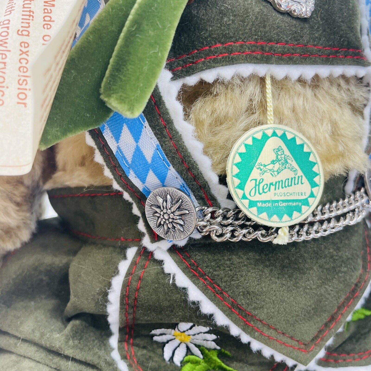Hermann Coburg Teddybär Oktoberfest 2002 mit Fahne limitiert 250 Mohair