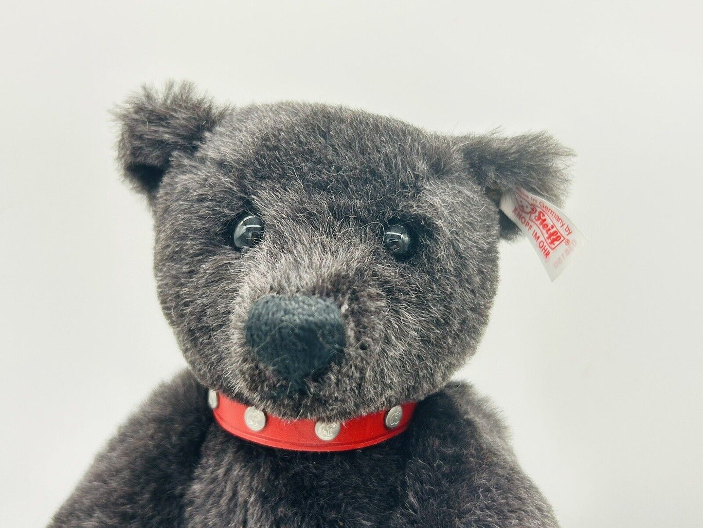 Steiff 038150 Teddybär mit rotem Halsband schwarz 32 cm limitiert 3000 Exemplare