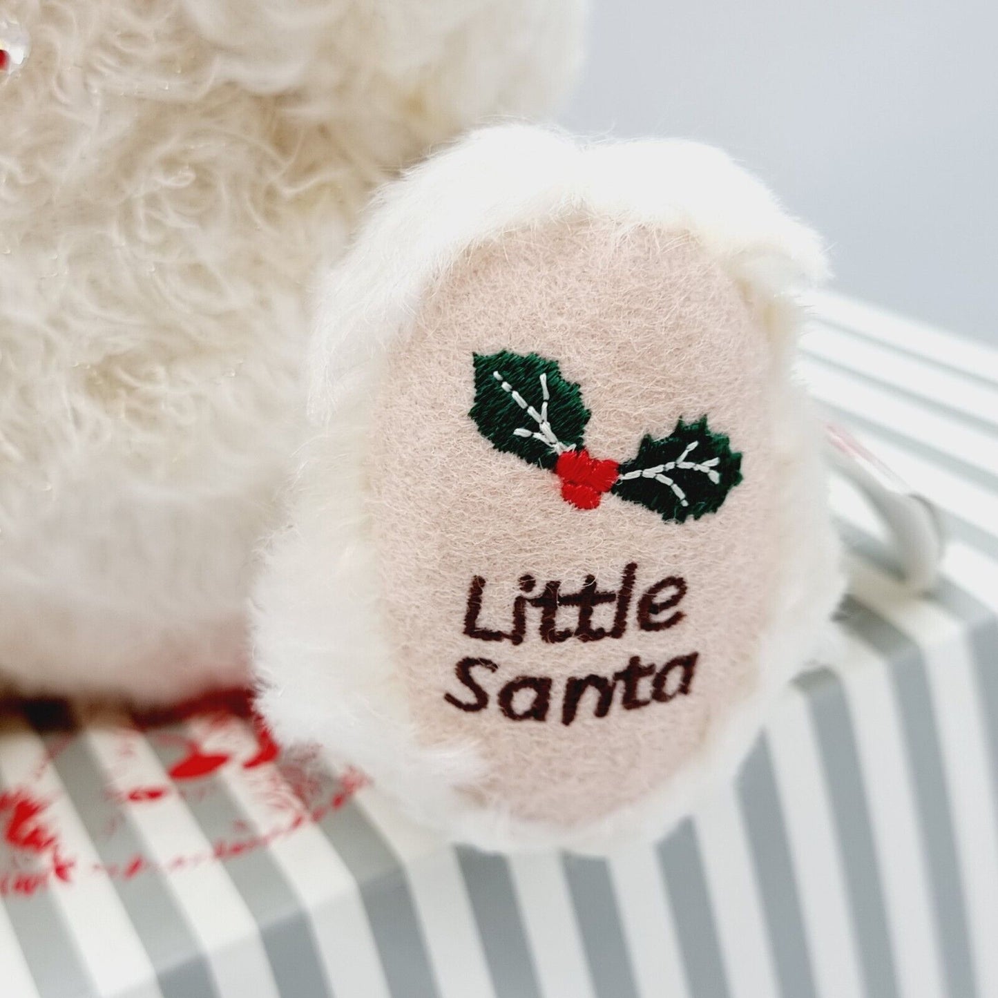 Steiff Teddybär Little Santa 2019 Crystal limitiert 1500 weiß 24 cm Mohair