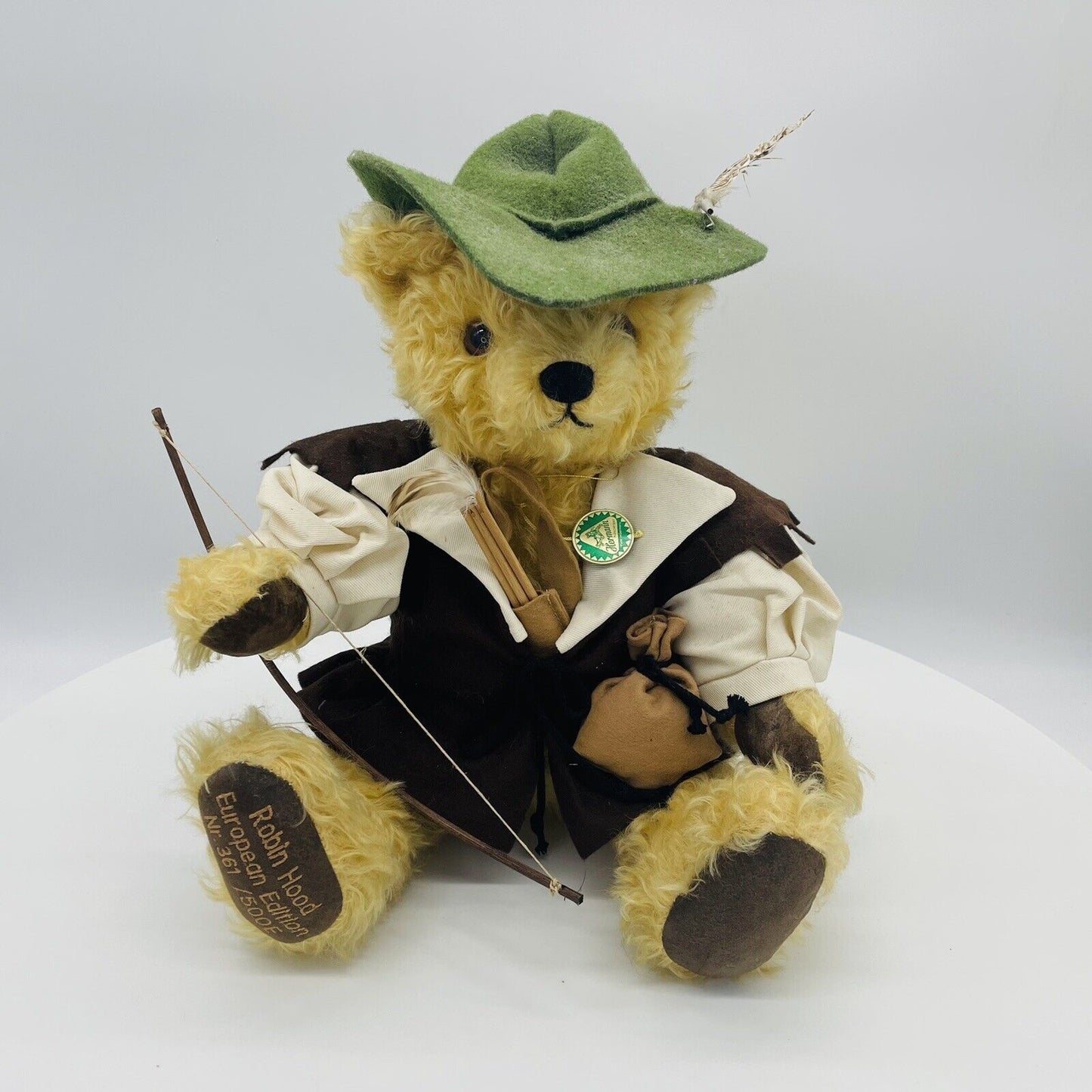Hermann Coburg Teddybär Robin Hood limitiert 500 Europa Edition Mohair