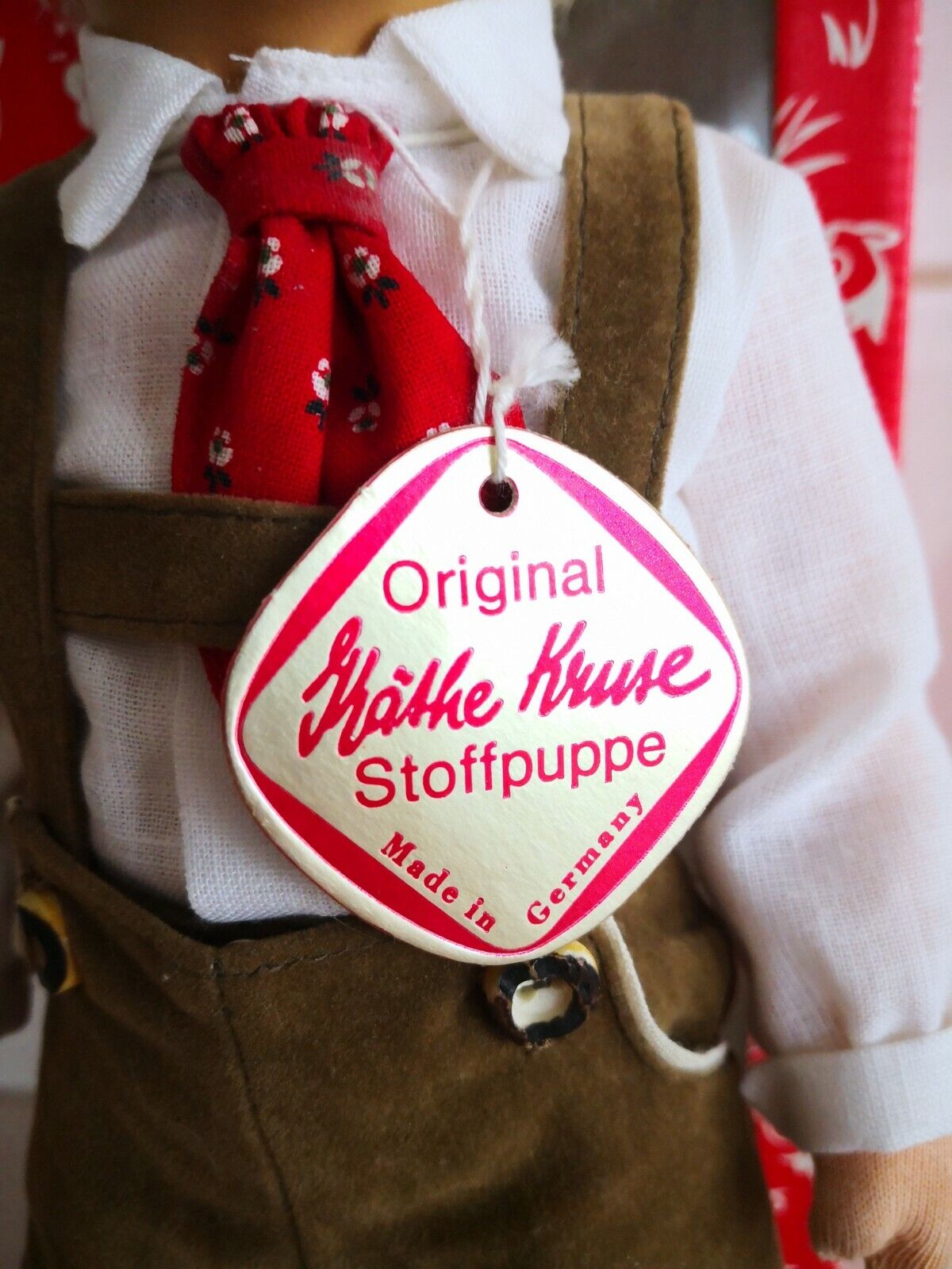 Käthe Kruse Puppe IX Fritzel blond 35 cm aus 1986 Donauwörth Lederschuhe