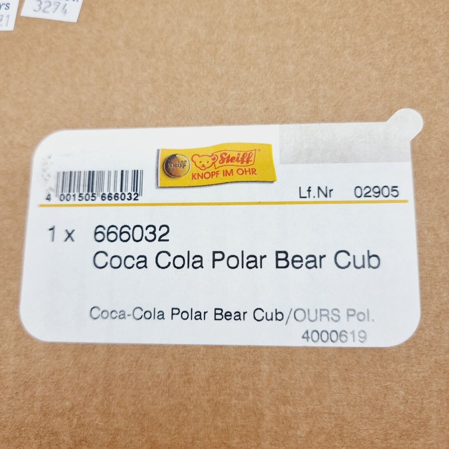 Steiff 666032 Coca Cola Polar Teddybär Cub limitiert 10000 Jahr 2000