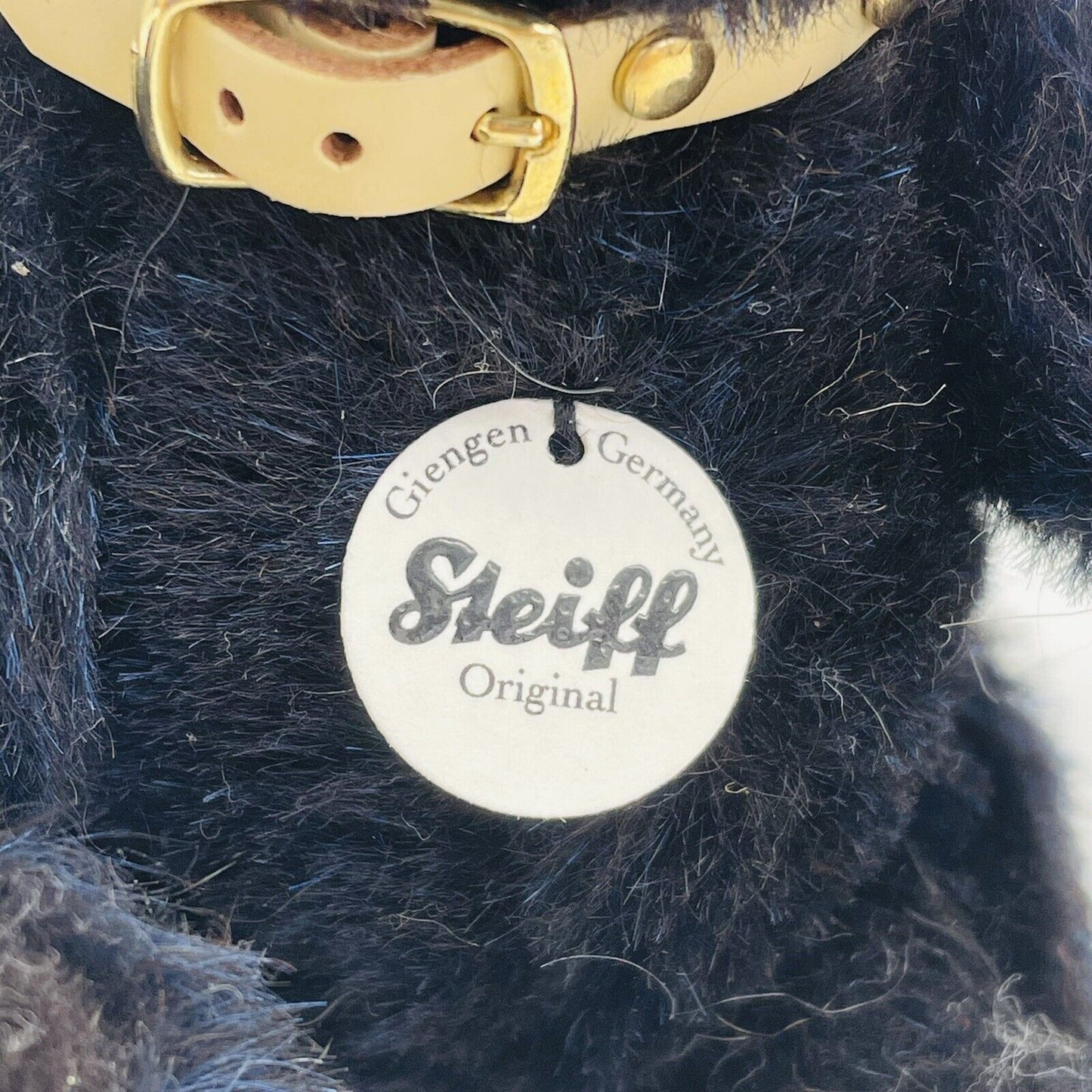 Steiff Classic Teddybär blaum mit Halsband 039171 18cm Alpaca