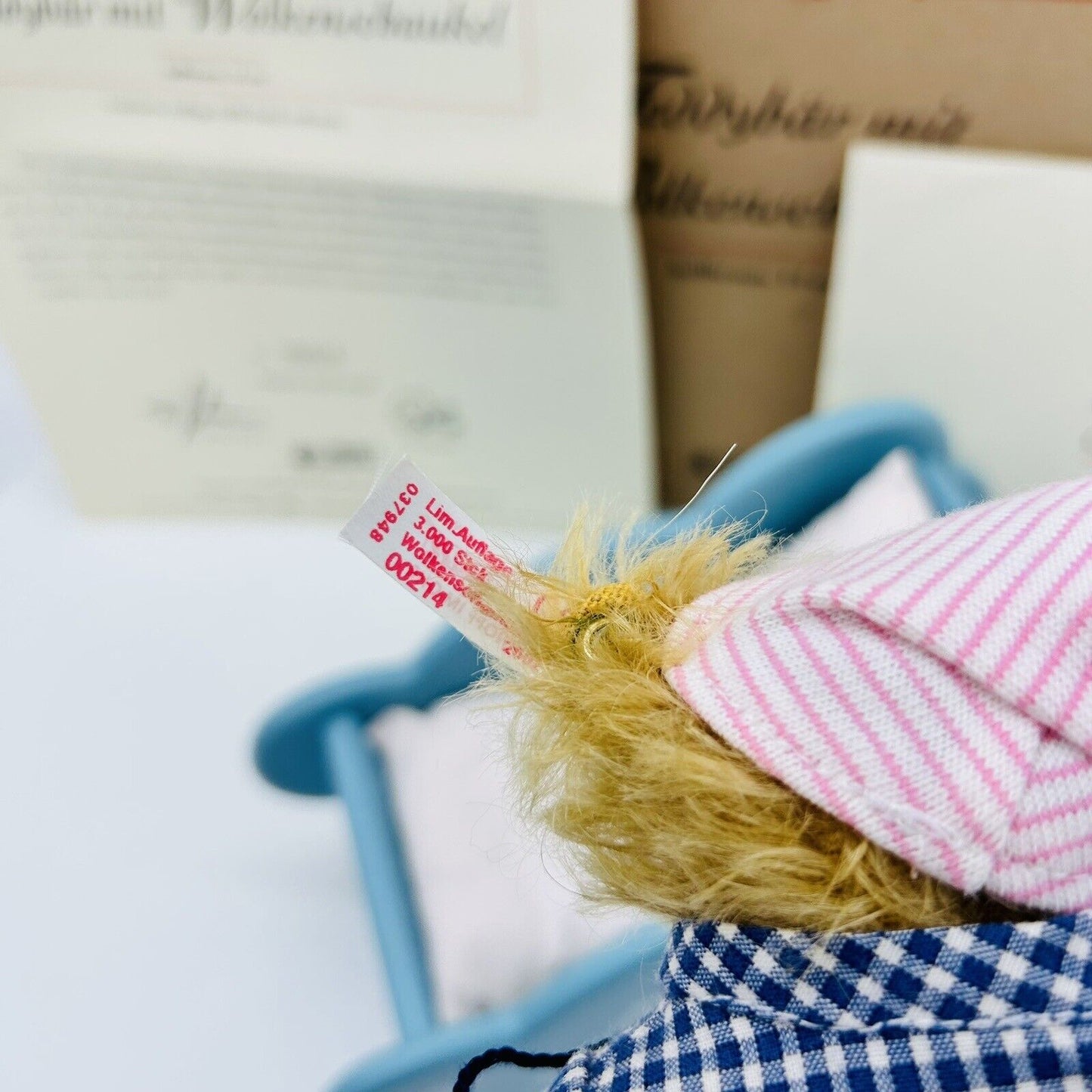 Steiff 037948 Teddybär mit Wolkenschaukel limitiert 3000 aus 2002 14 cm