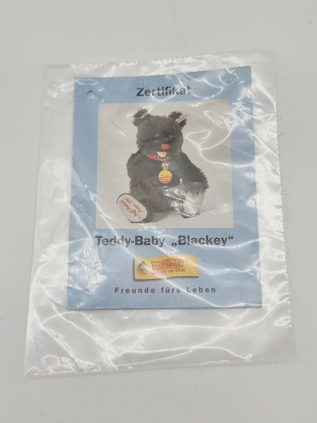 Nummer 00001 - Steiff Teddybär Baby Blackey 28cm 655333 Zertifikat Festival 1997