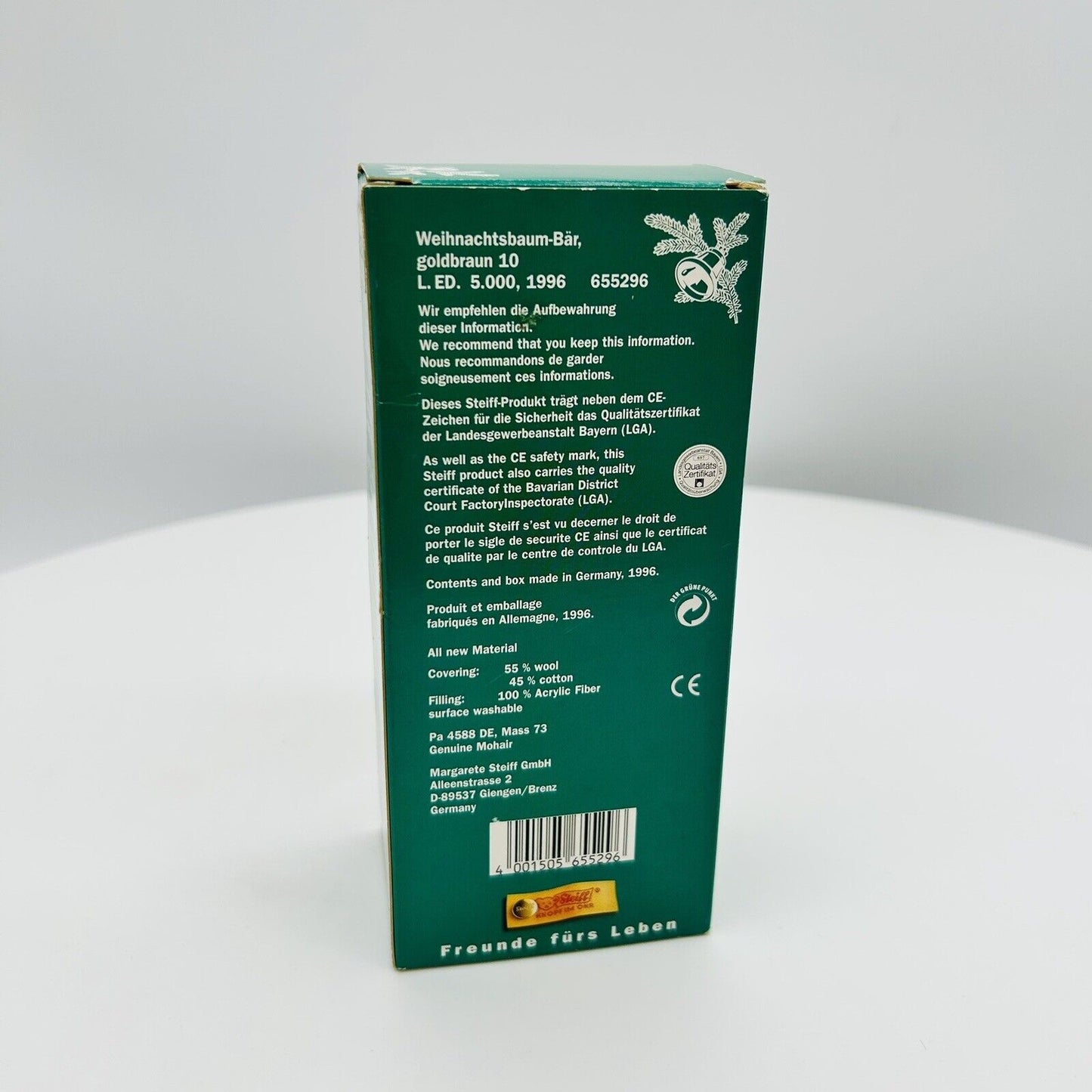 Steiff 655296 Ornament Weihnachtsmann Weihnachtsbaumbär limitiert 5000 aus 1996