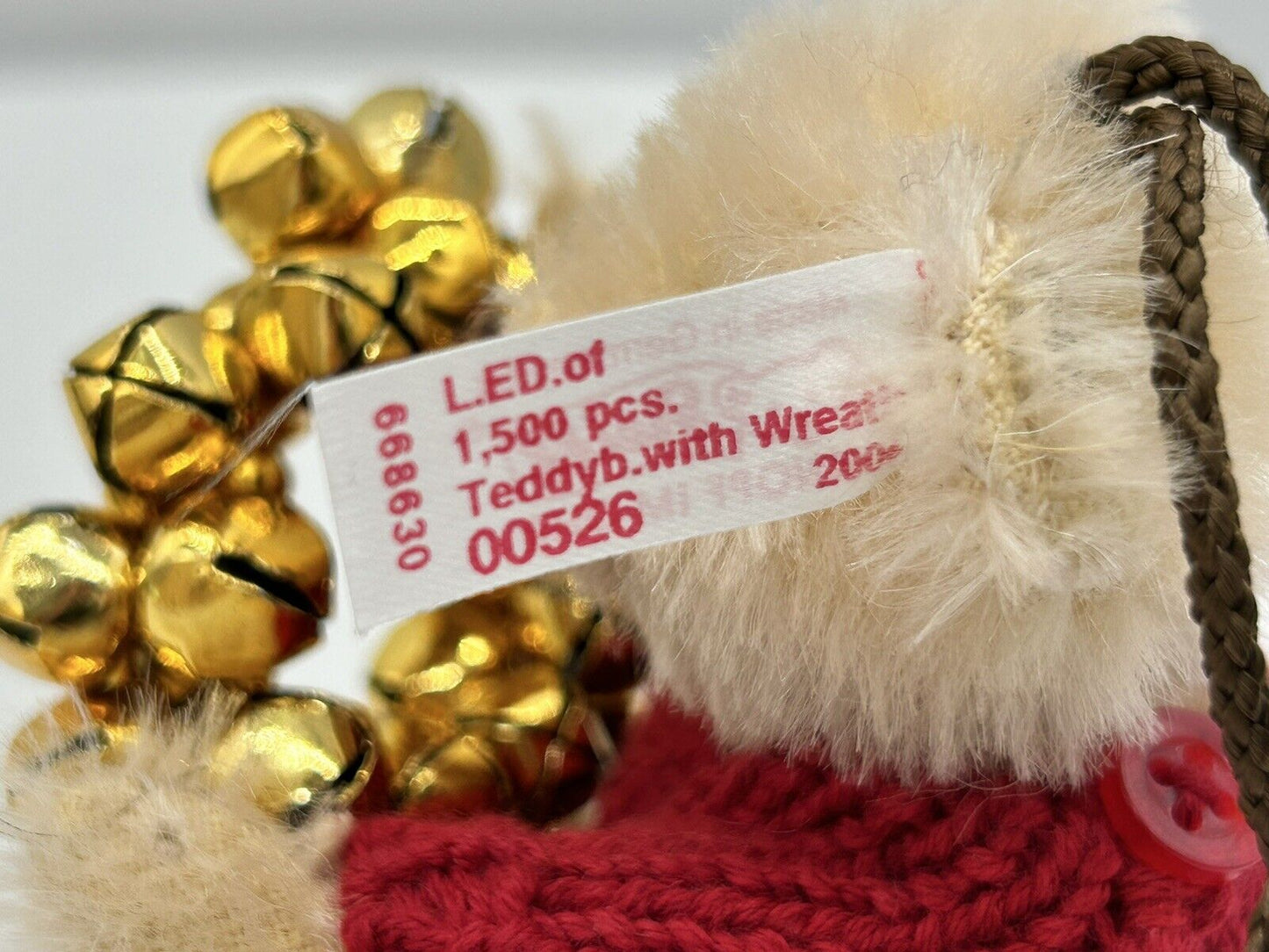 Steiff 668630 Teddybär Teddy with Wreath Ornament limitiert 1500 aus 2006 Mohair