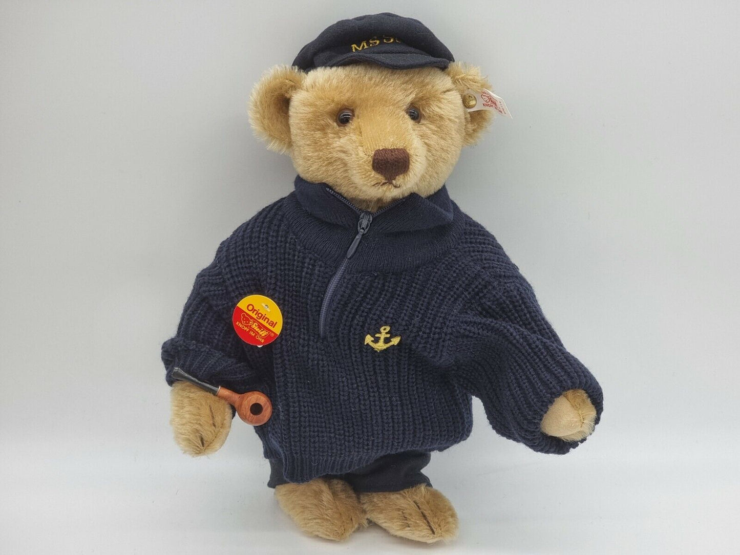 Steiff Teddybär Fischer 35 cm 1998 Zertifikat 670114 limitiert Brummstimme OVP