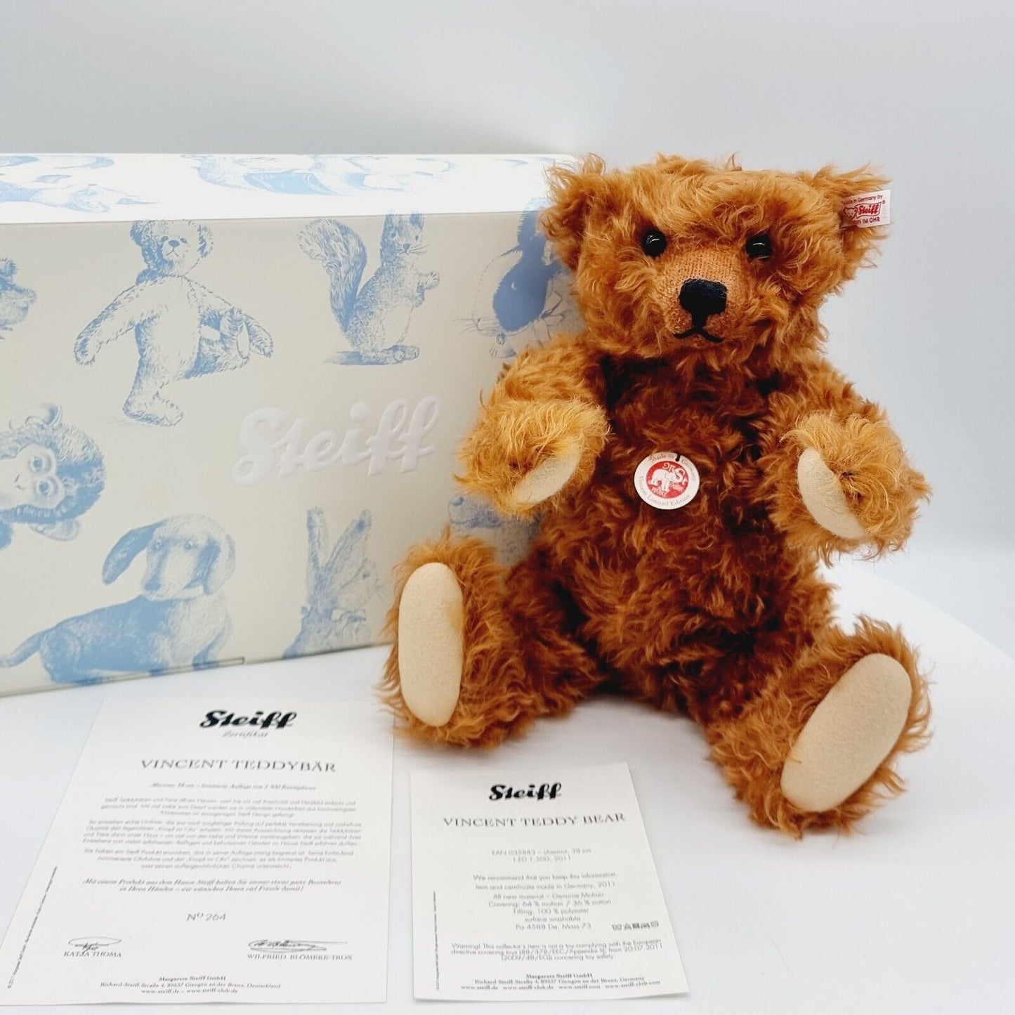 Steiff 035883 Vincent Teddybär 38 cm mit Brummstimme limitierte Auflage von 1500