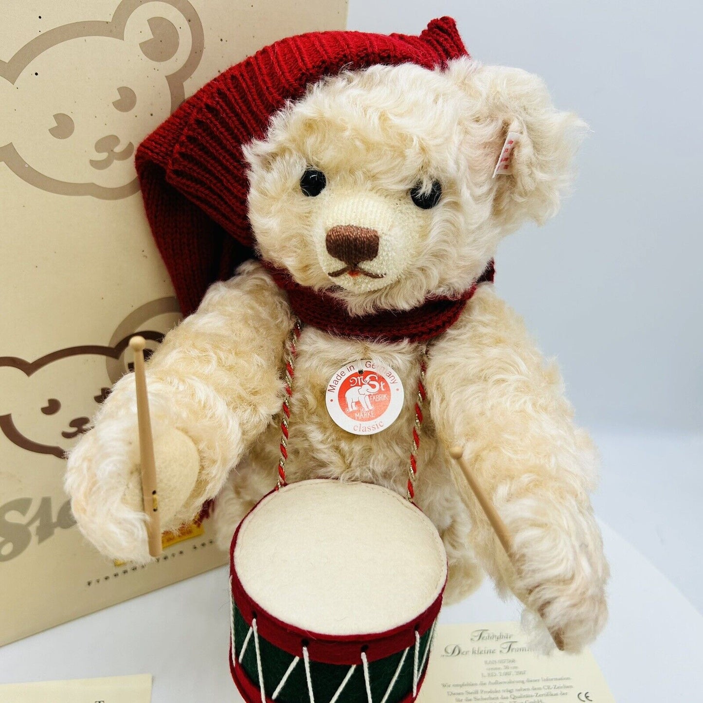 Steiff 037368 Teddybär Trommler limitiert 2007 aus 2007 30 cm Mohair