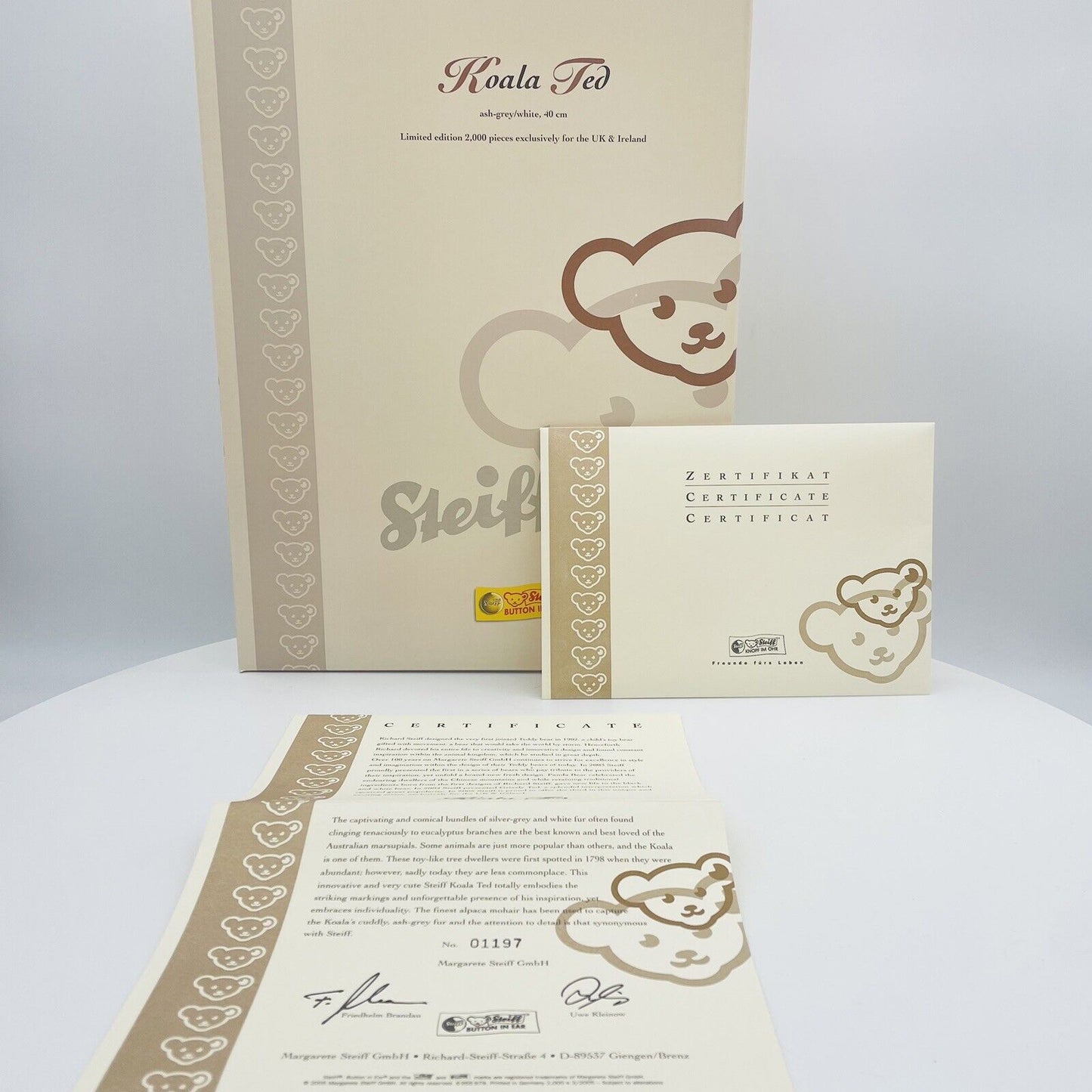 Steiff Teddybär Koala Ted limitiert 2000 aus 2005 UK und Irland exklusiv 40cm