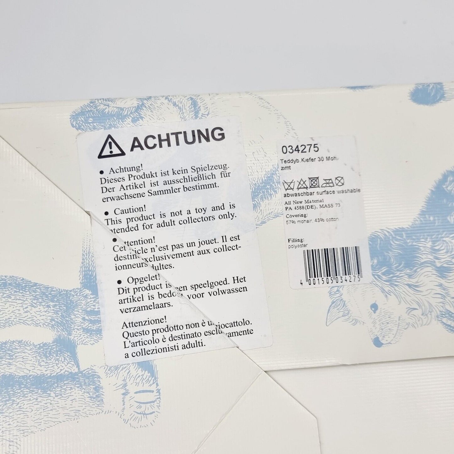 Steiff 034275 Teddybär Kiefer Weihnachten limitiert 1500 aus 2014 30 cm Mohair