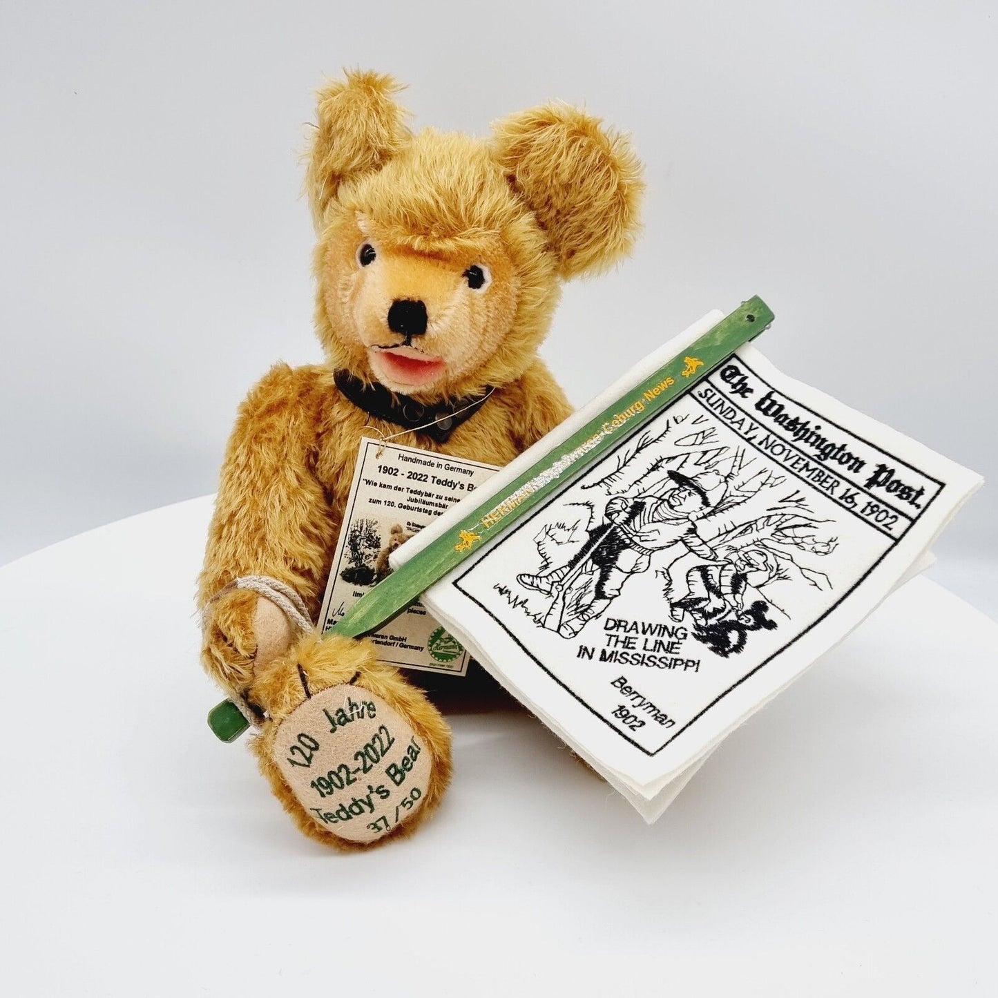 Hermann Teddybär Roosevelt Jubiläumsbär 120 Jahre 34 cm 2022 limitiert 50 Stück