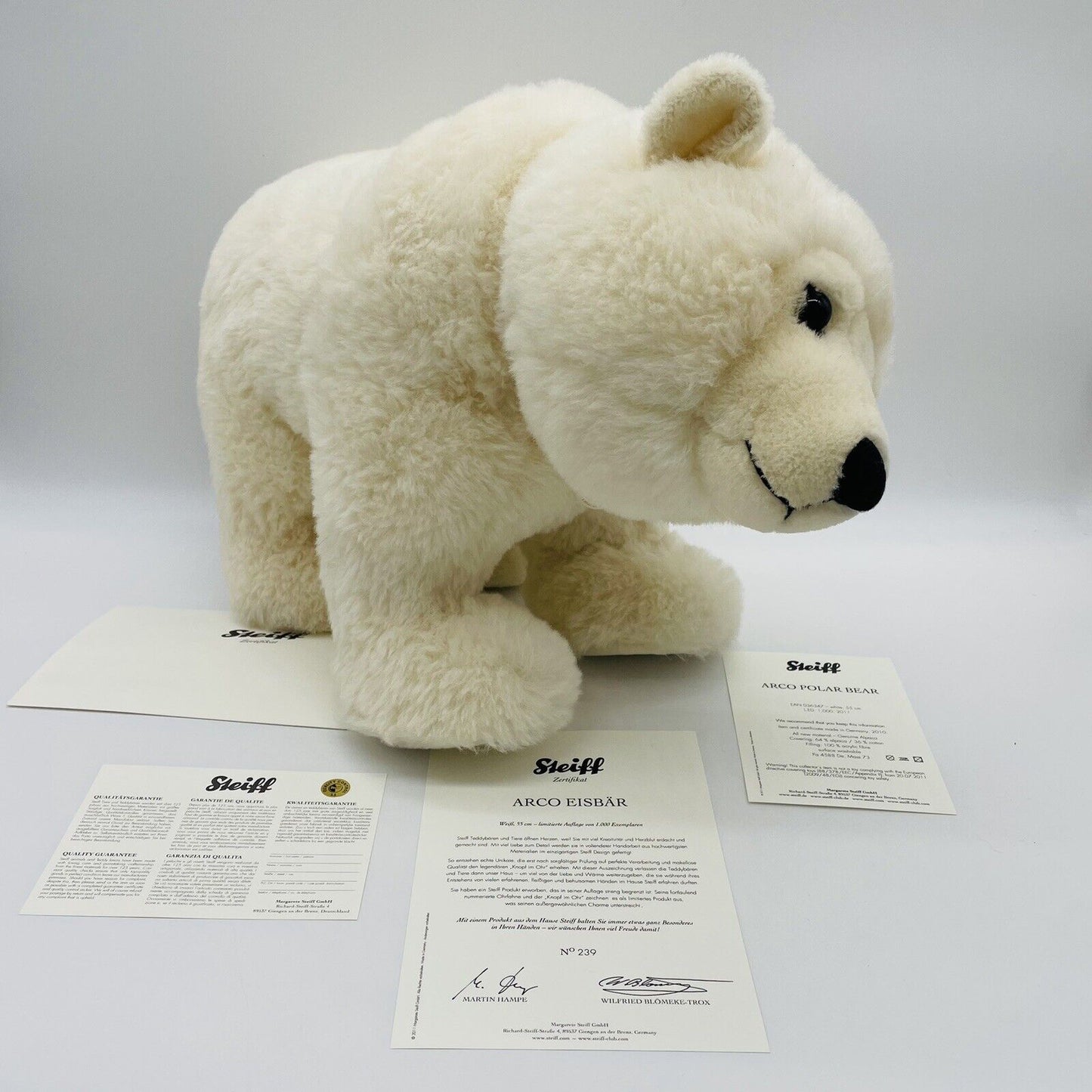 Steiff Eisbär Arco 036347 limitiert 1000 aus 2011 55cm Alpaca