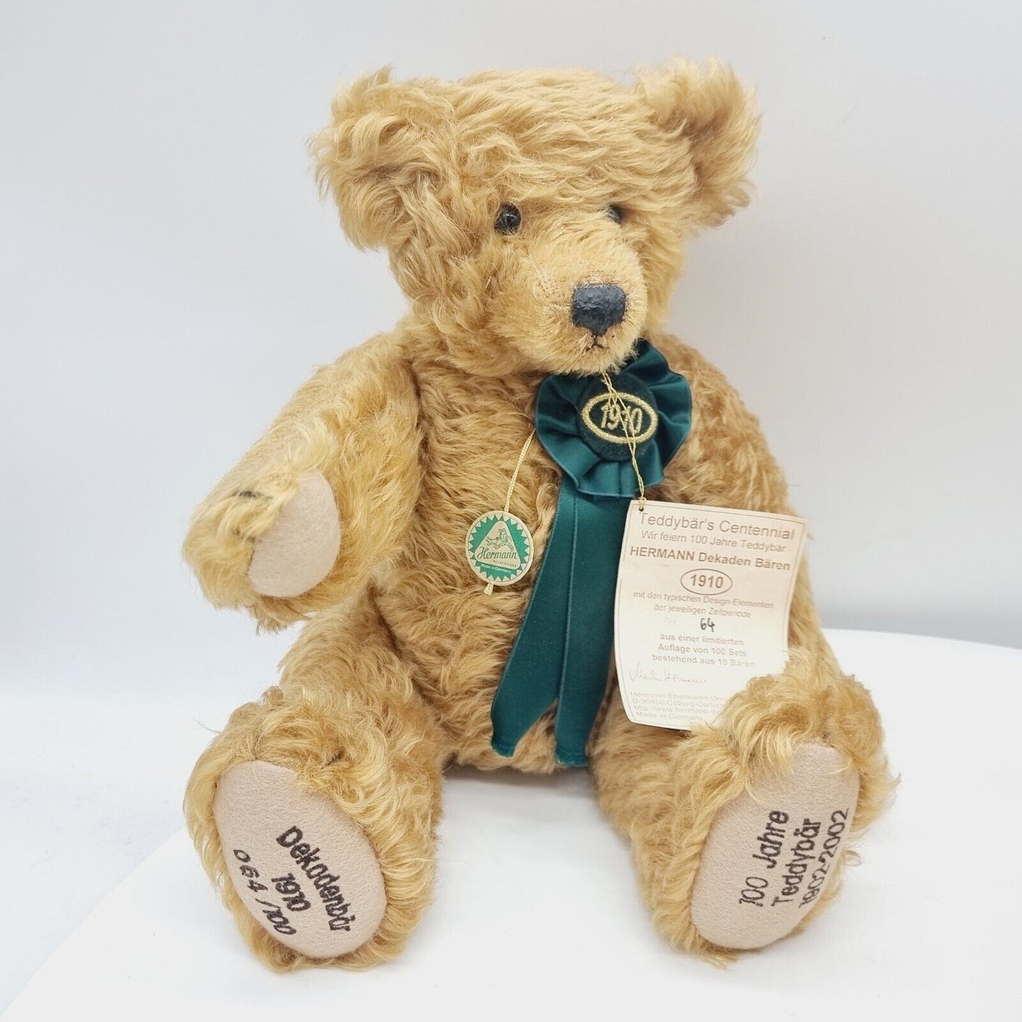 Hermann Set 3 Teddybären Dekadenbär 1910 + 1970 + 1990 limitiert